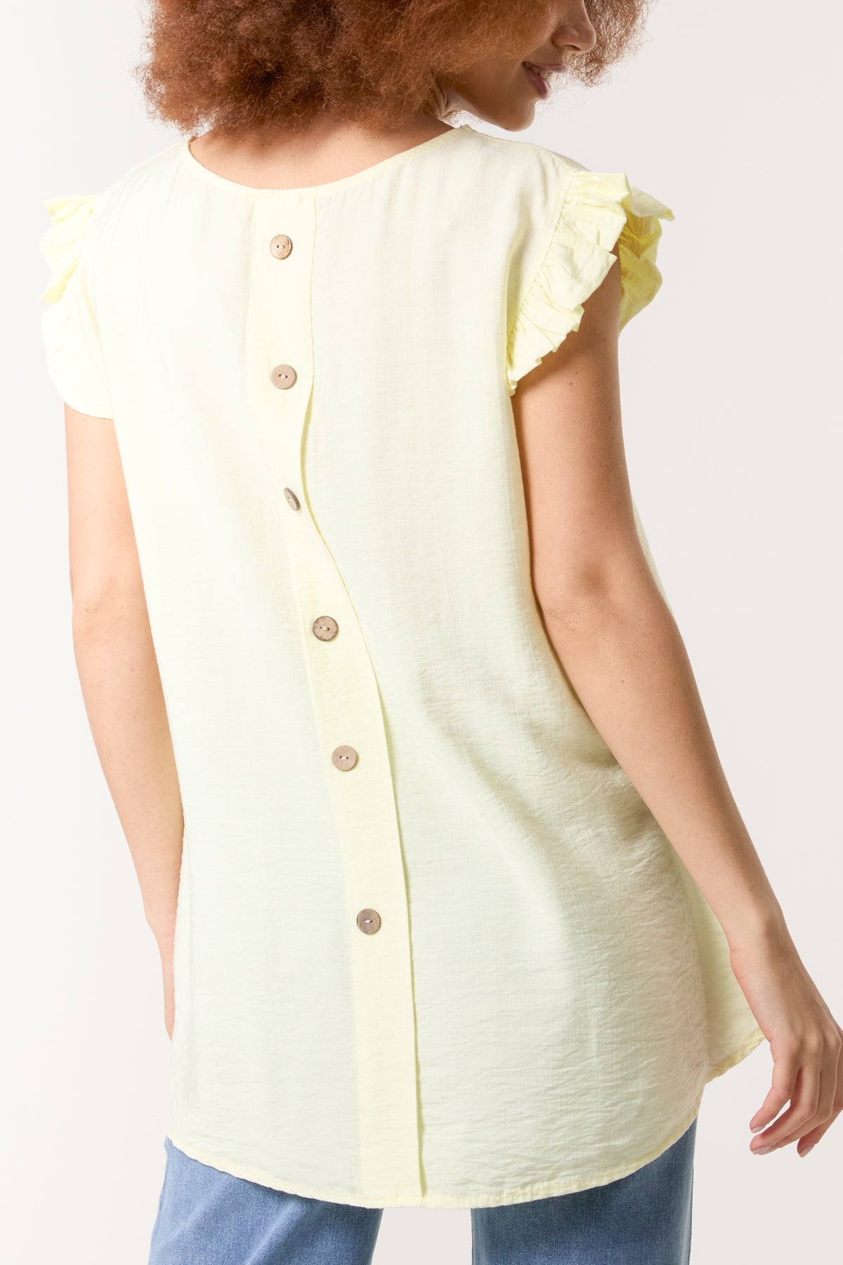 Linen Look Top Back Button