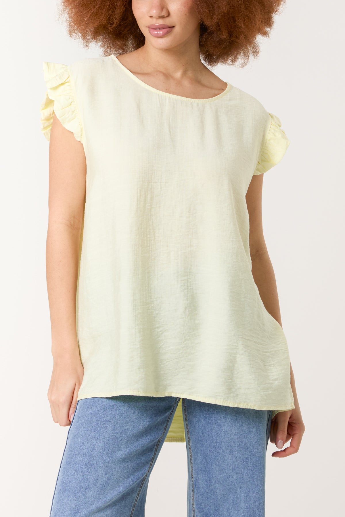 Linen Look Top Back Button