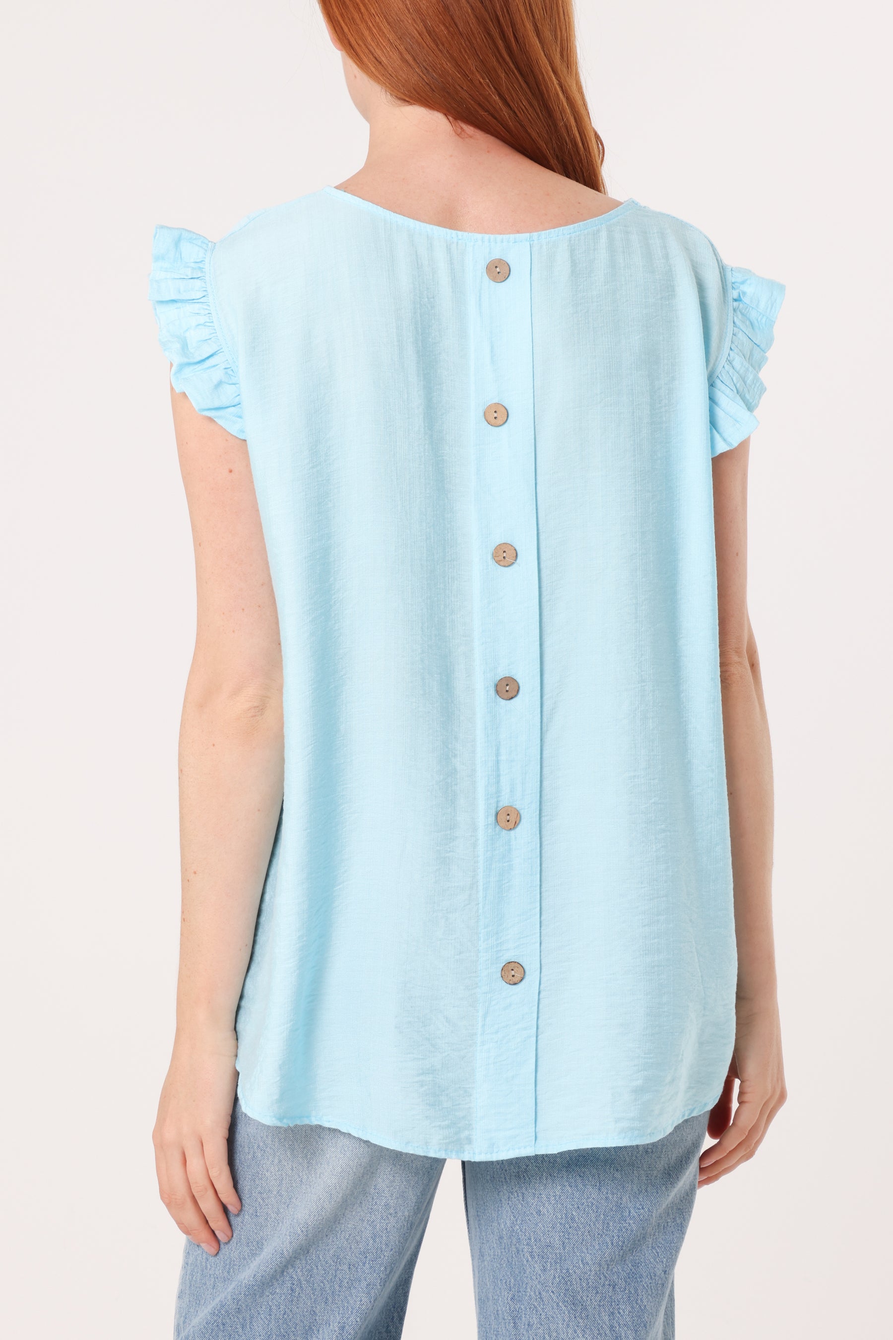 Linen Look Top Back Button