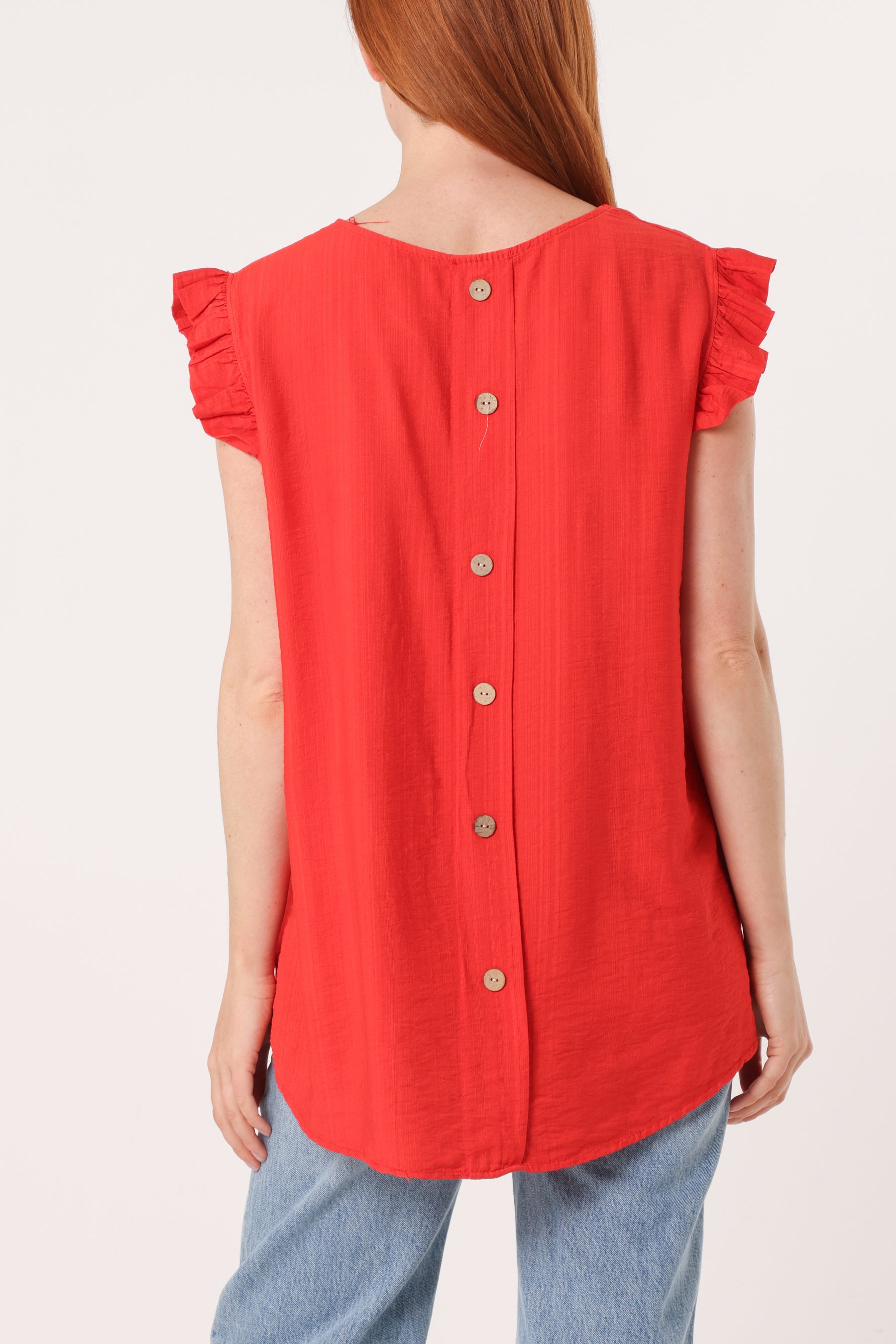 Linen Look Top Back Button