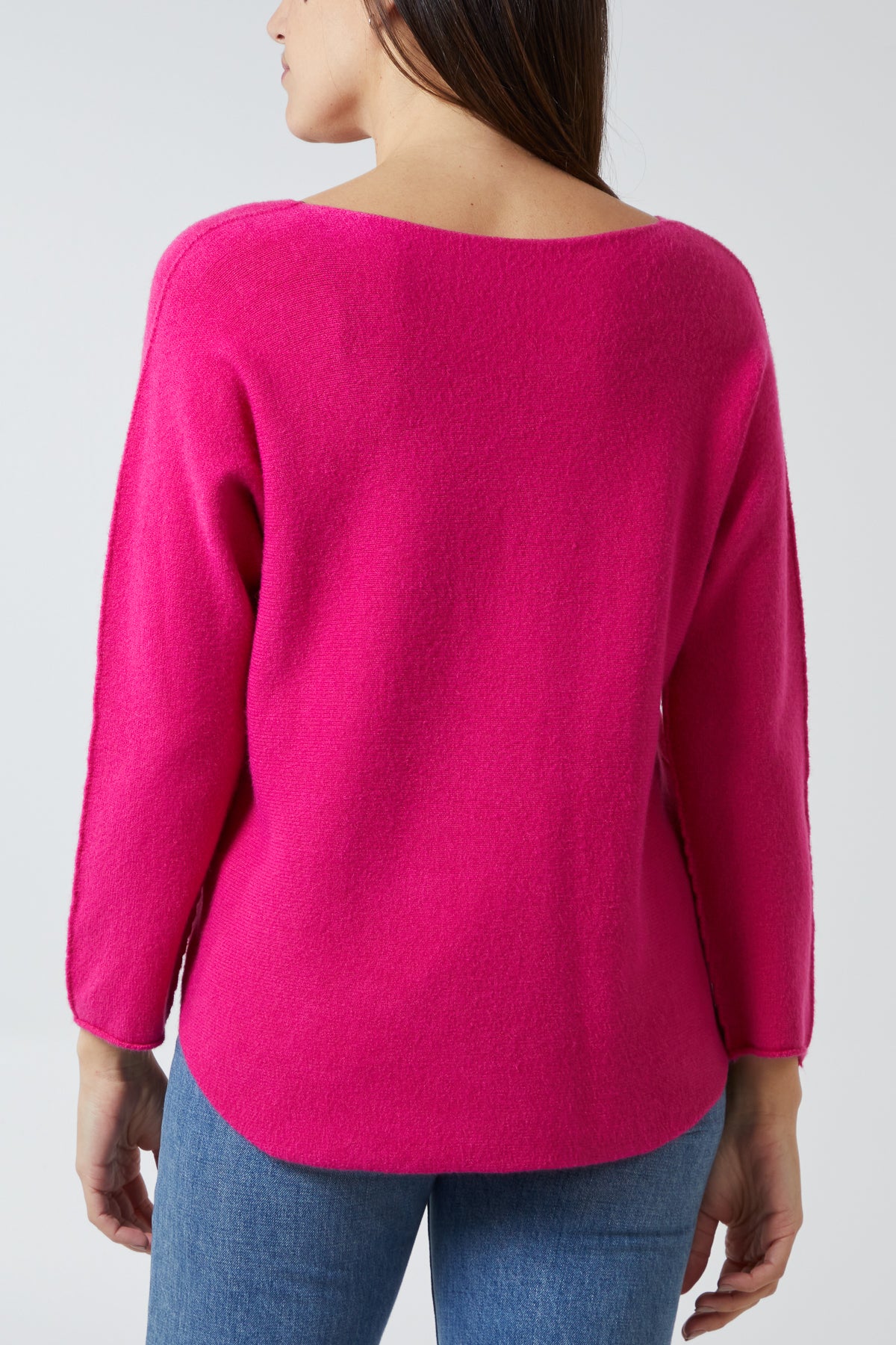 V Neck Jumper With Raw Edge