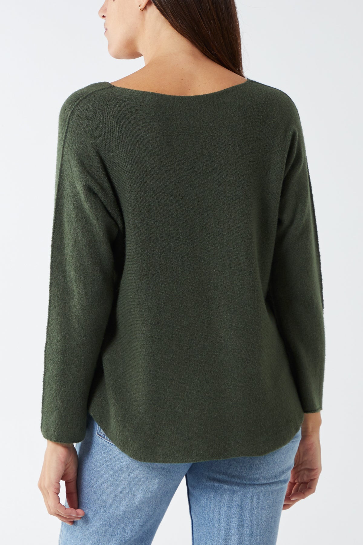 V Neck Jumper With Raw Edge