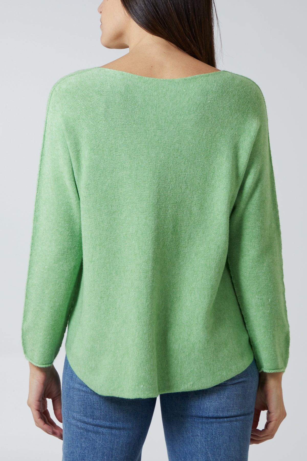 V Neck Jumper With Raw Edge