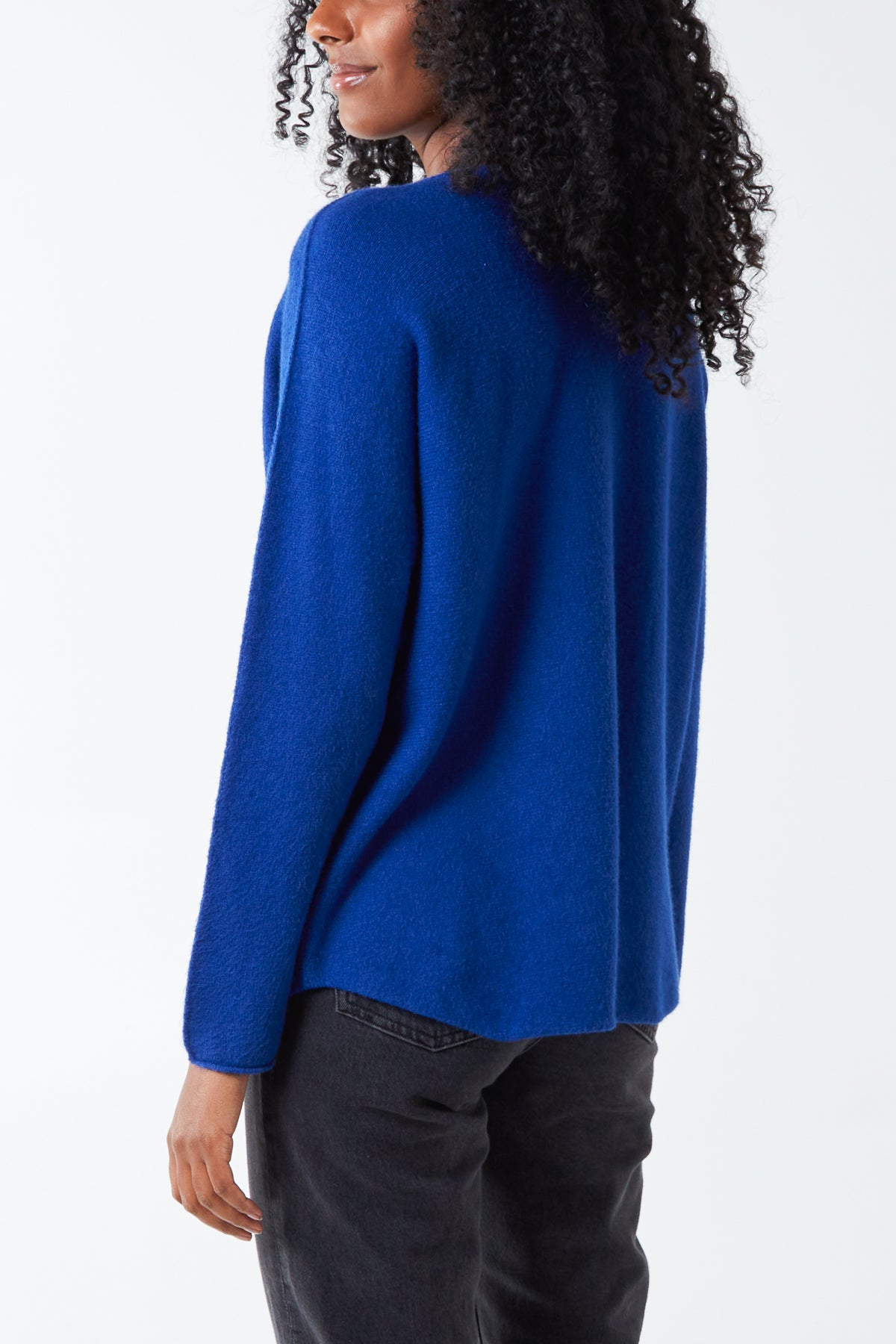 V Neck Jumper With Raw Edge