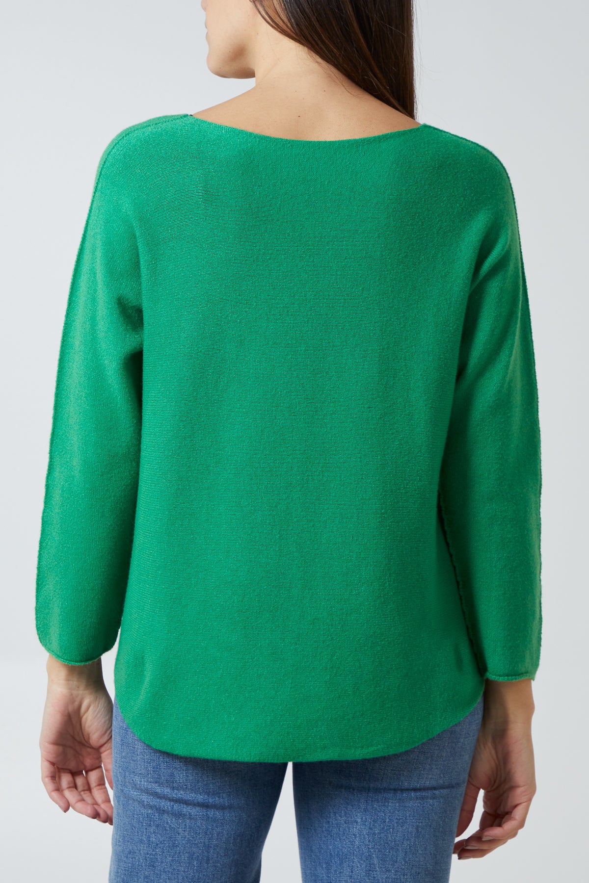 V Neck Jumper With Raw Edge