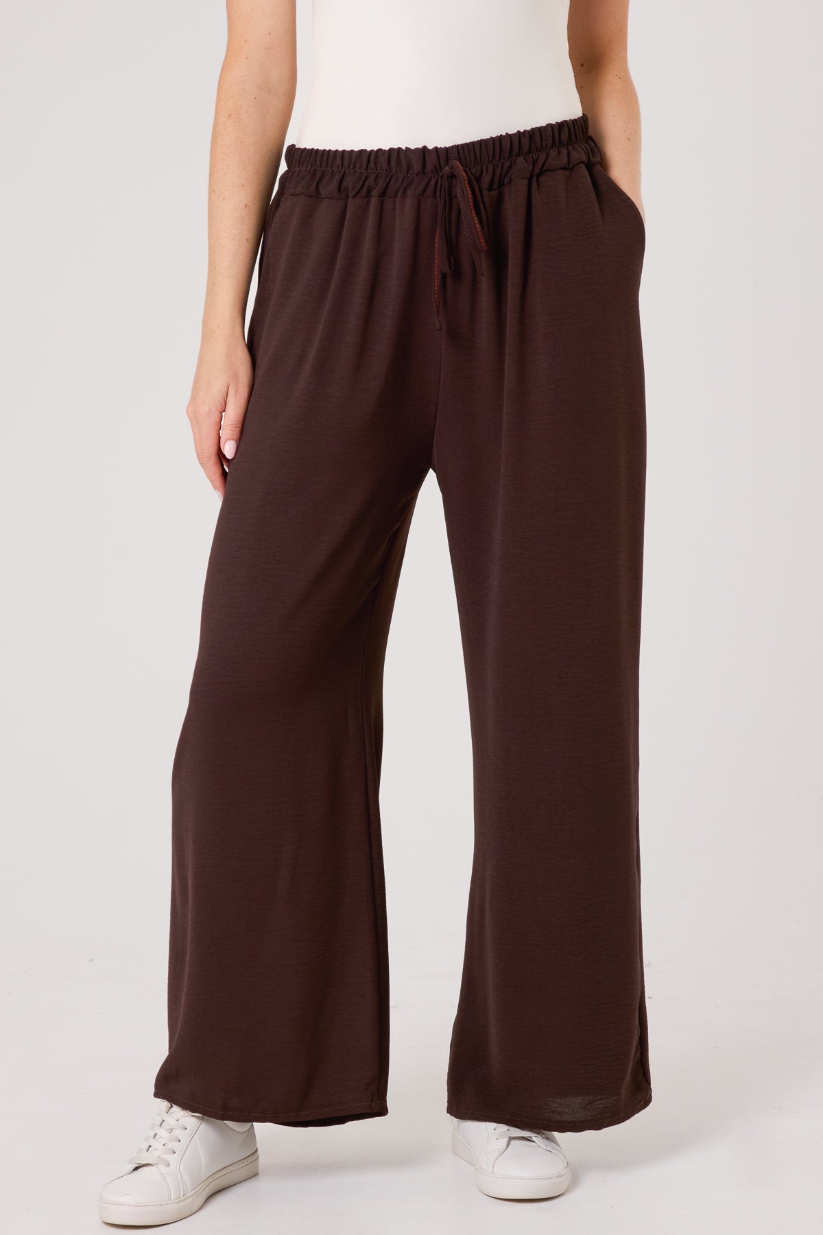 Drawstring Viscose Crepe Trouser