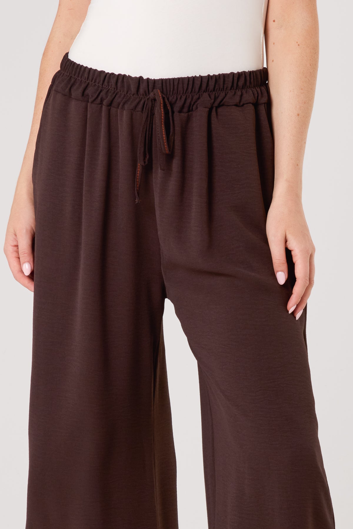 Drawstring Viscose Crepe Trouser