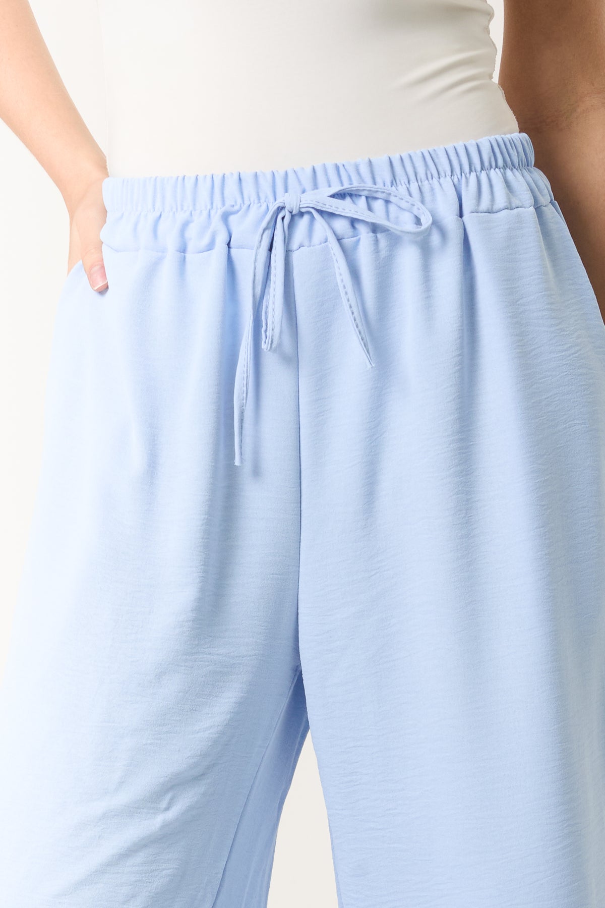 Drawstring Viscose Crepe Trouser