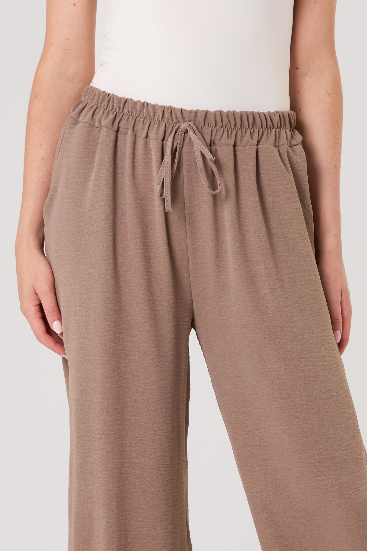 Drawstring Viscose Crepe Trouser