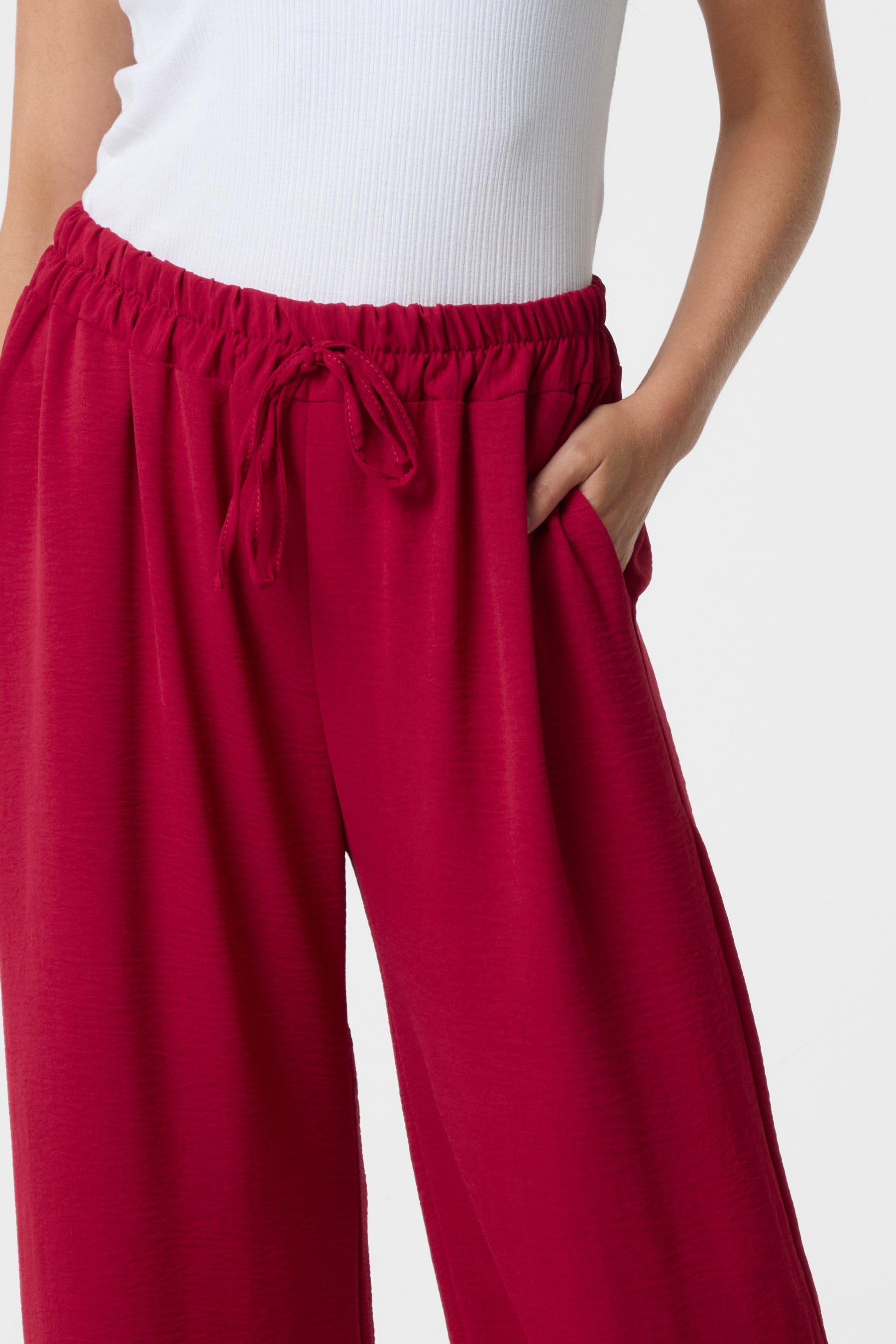 Drawstring Viscose Crepe Trouser