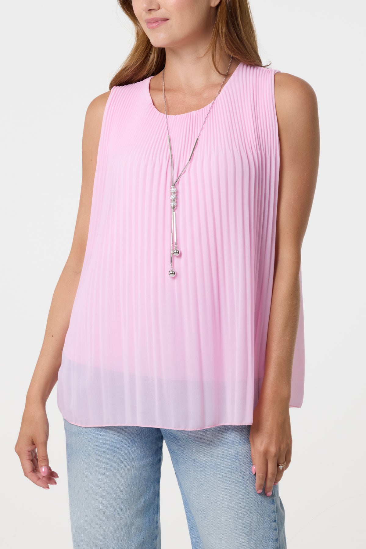 Pleated Necklace Vest