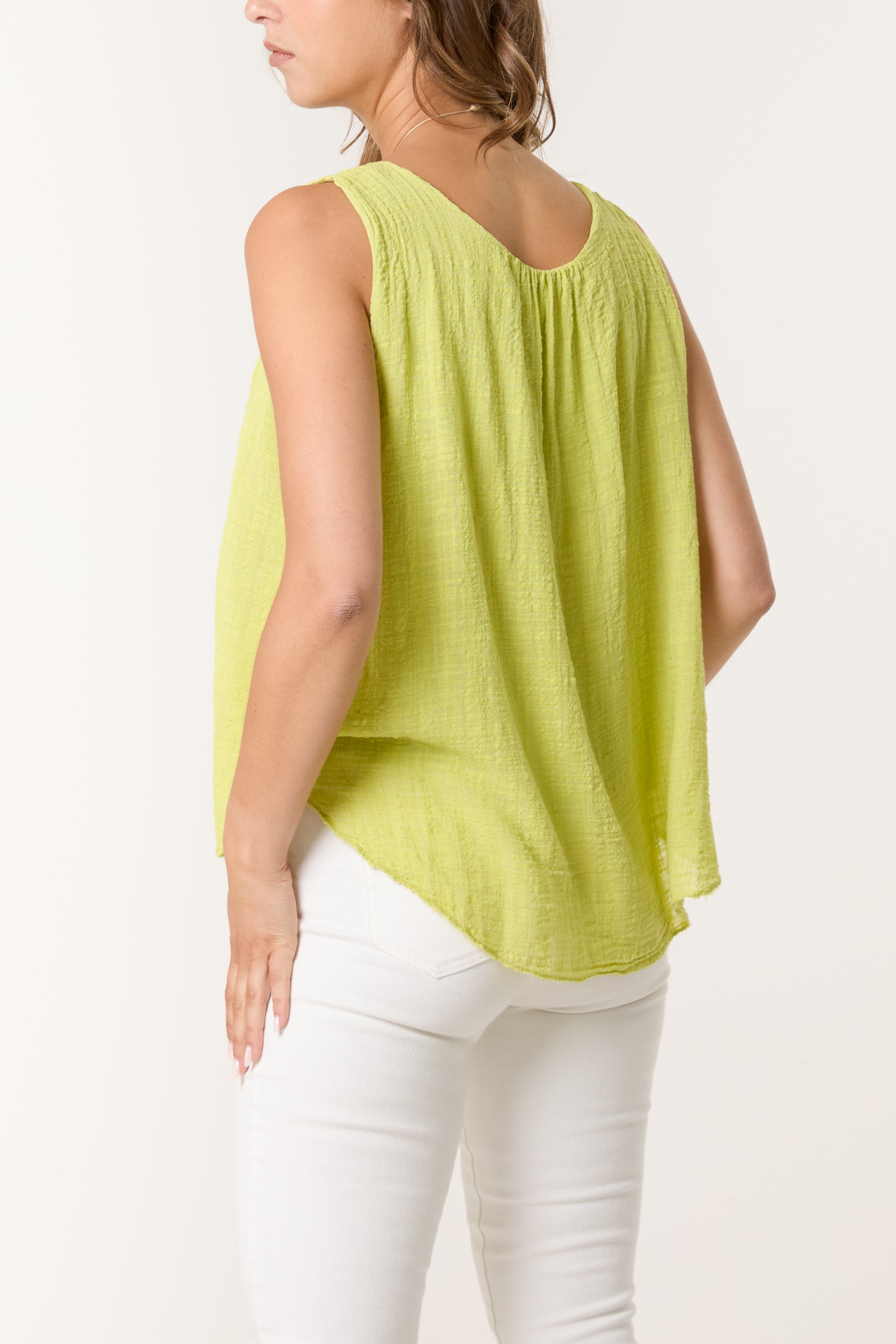 Double Layer Scoop Neck Necklace Vest