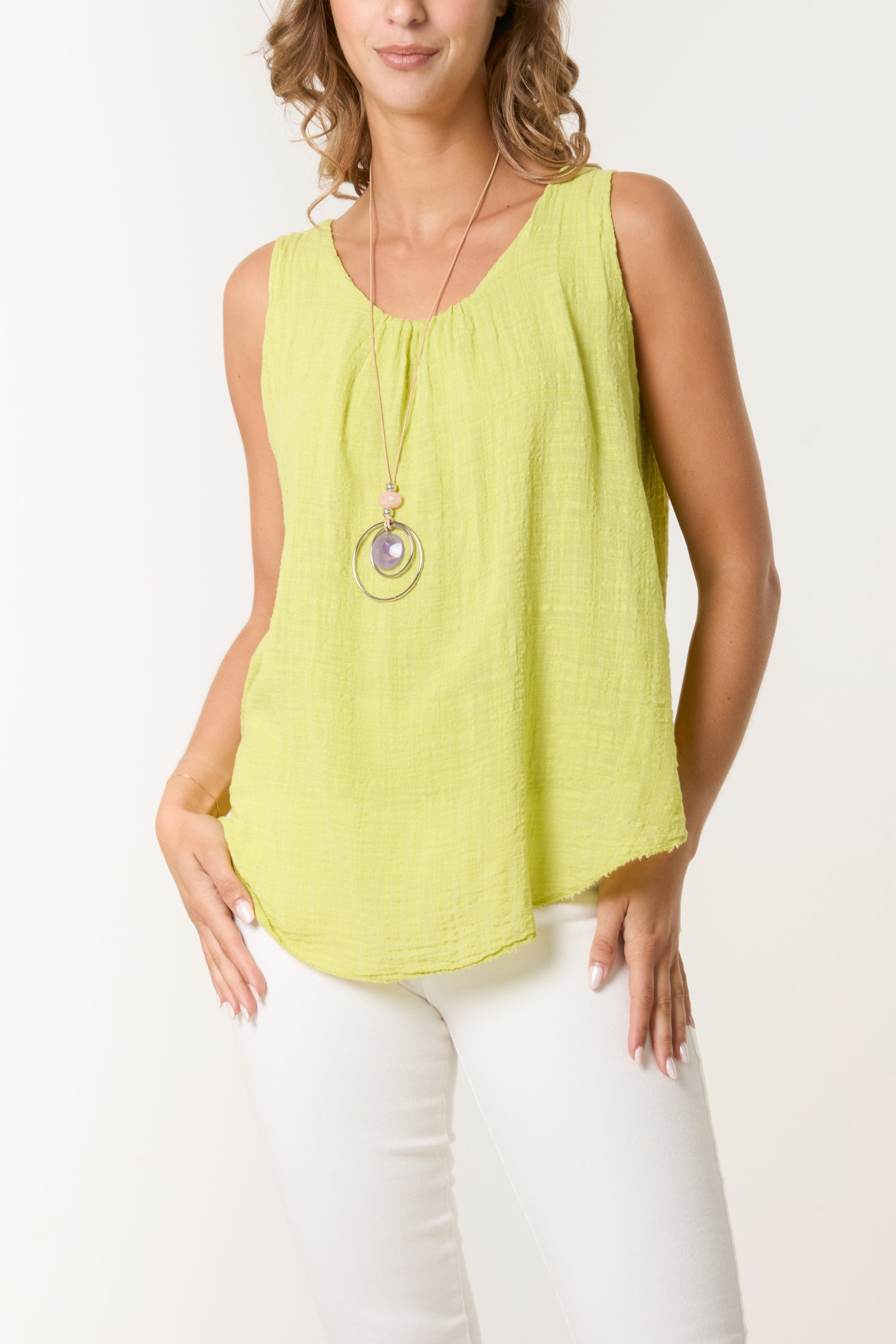 Double Layer Scoop Neck Necklace Vest
