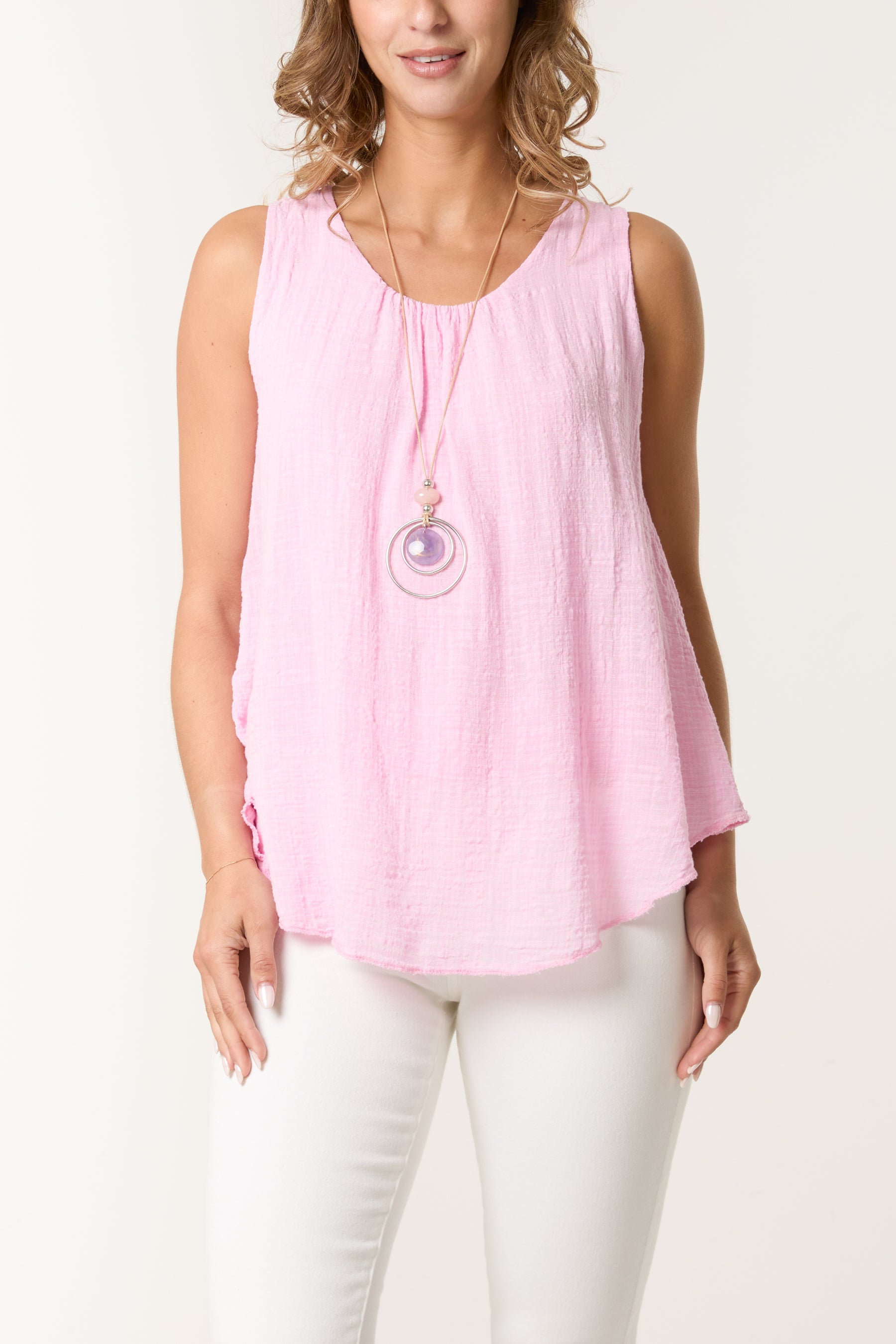 Double Layer Scoop Neck Necklace Vest