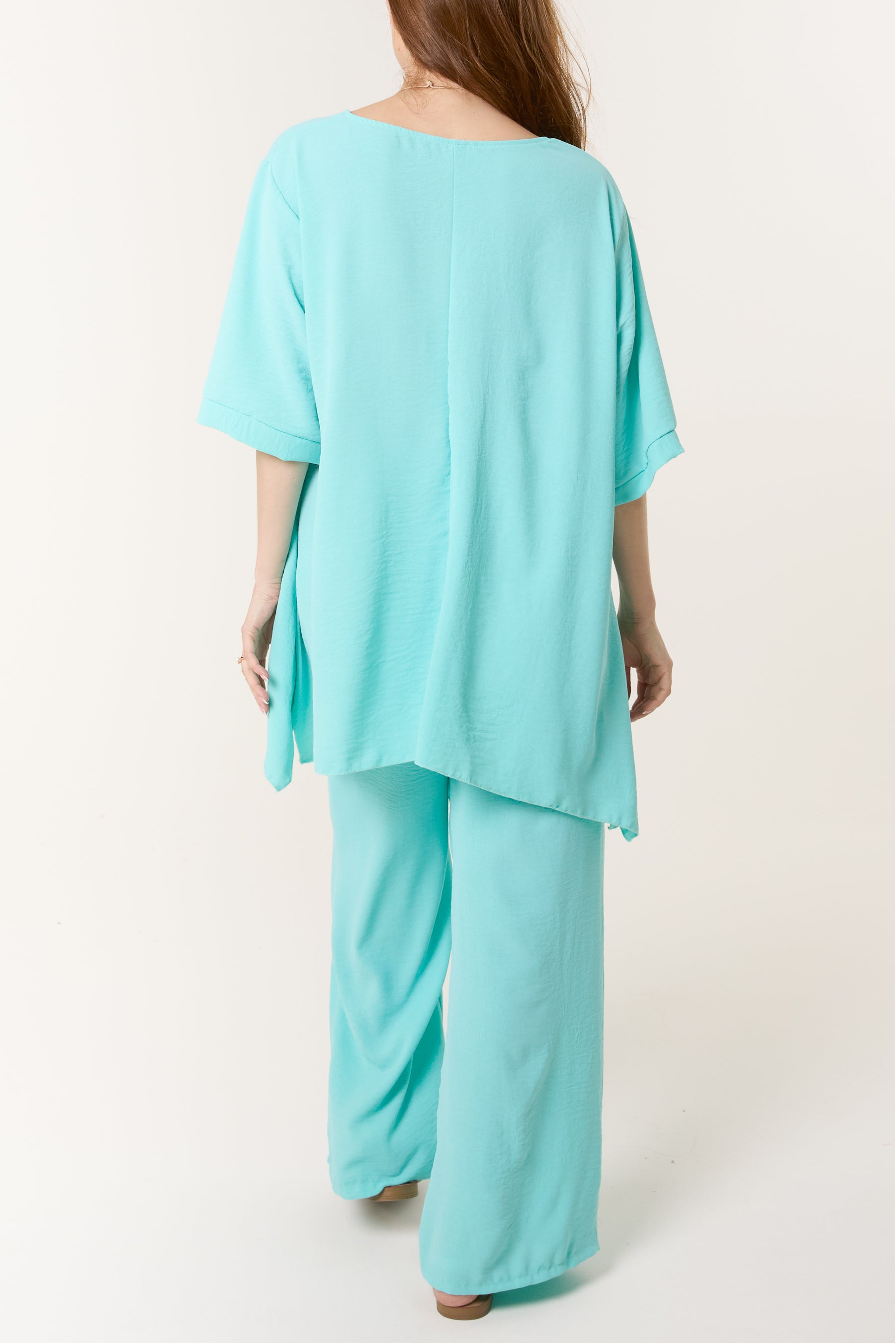 Oversized Necklace Top & Trouser Set