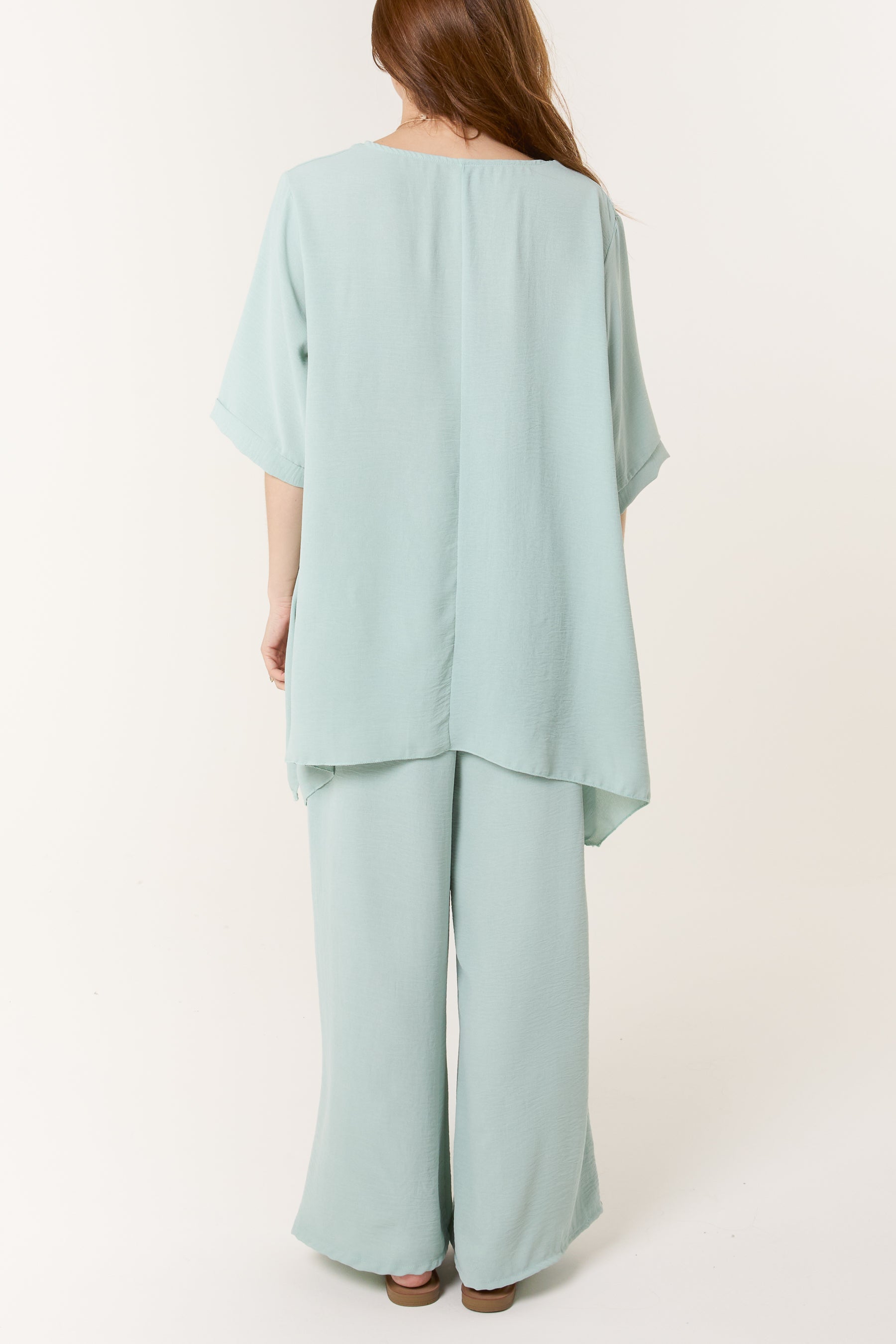 Oversized Necklace Top & Trouser Set