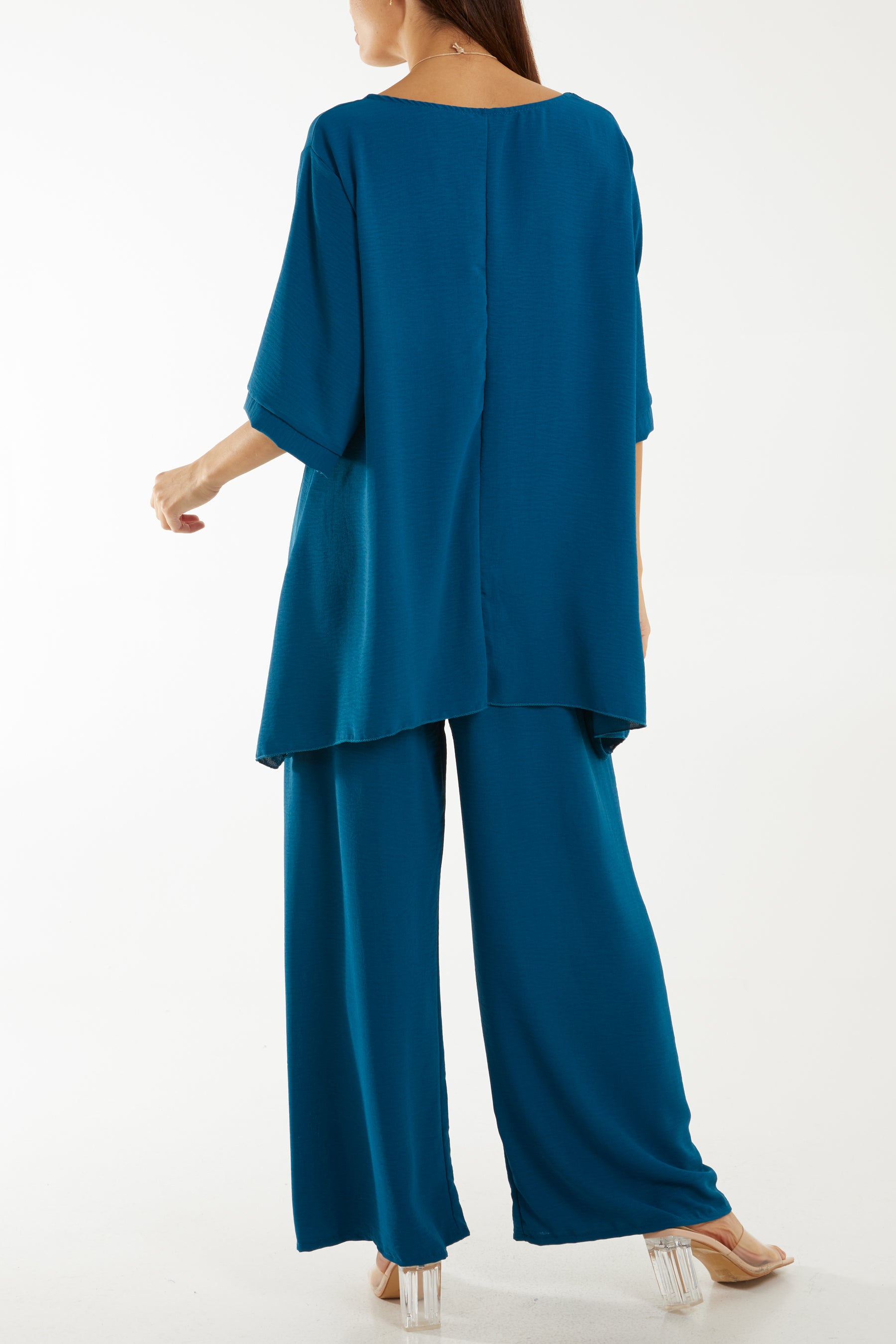 Oversized Necklace Top & Trouser Set