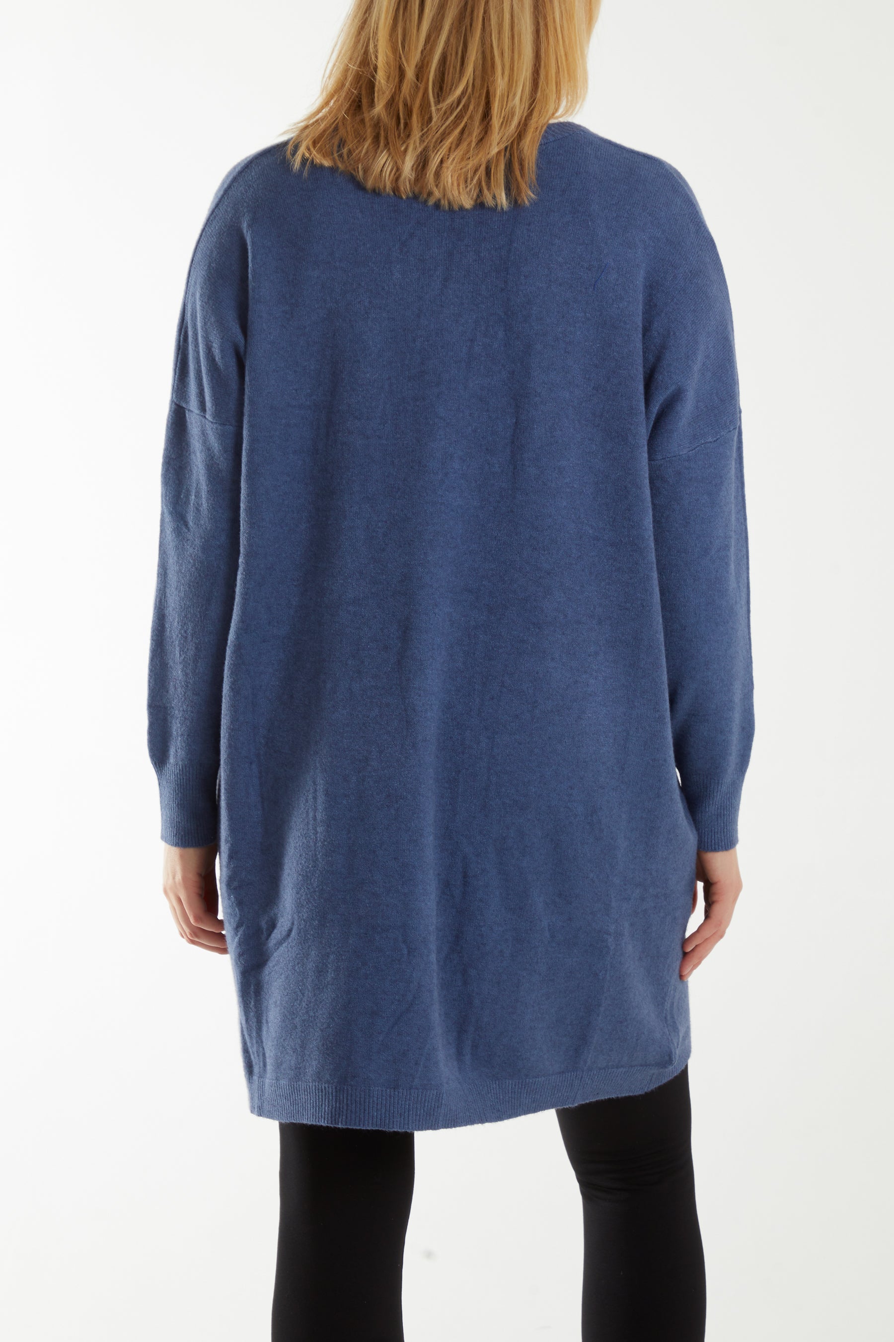 Longline Tortoiseshell Button Pocket Cardigan