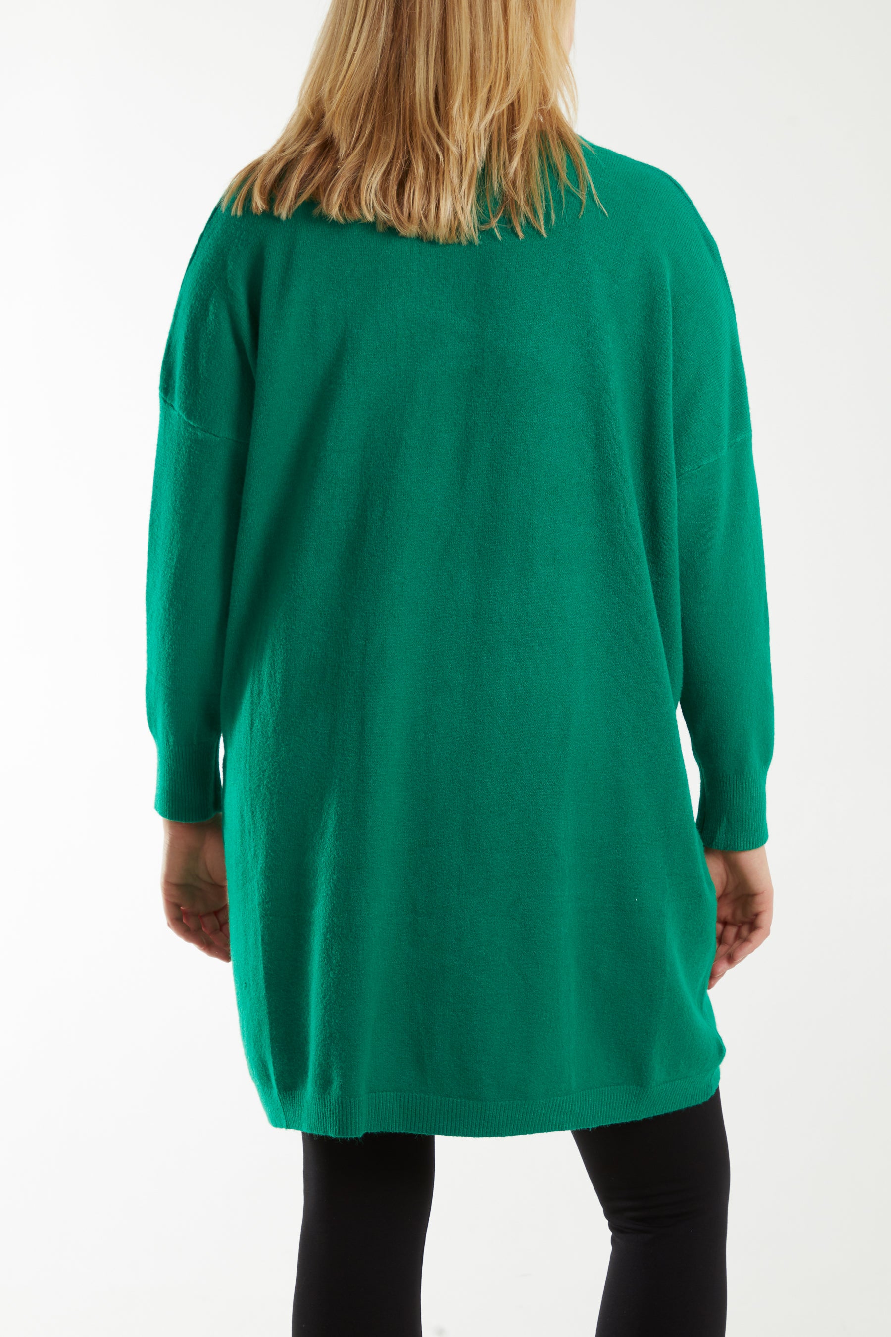 Longline Tortoiseshell Button Pocket Cardigan