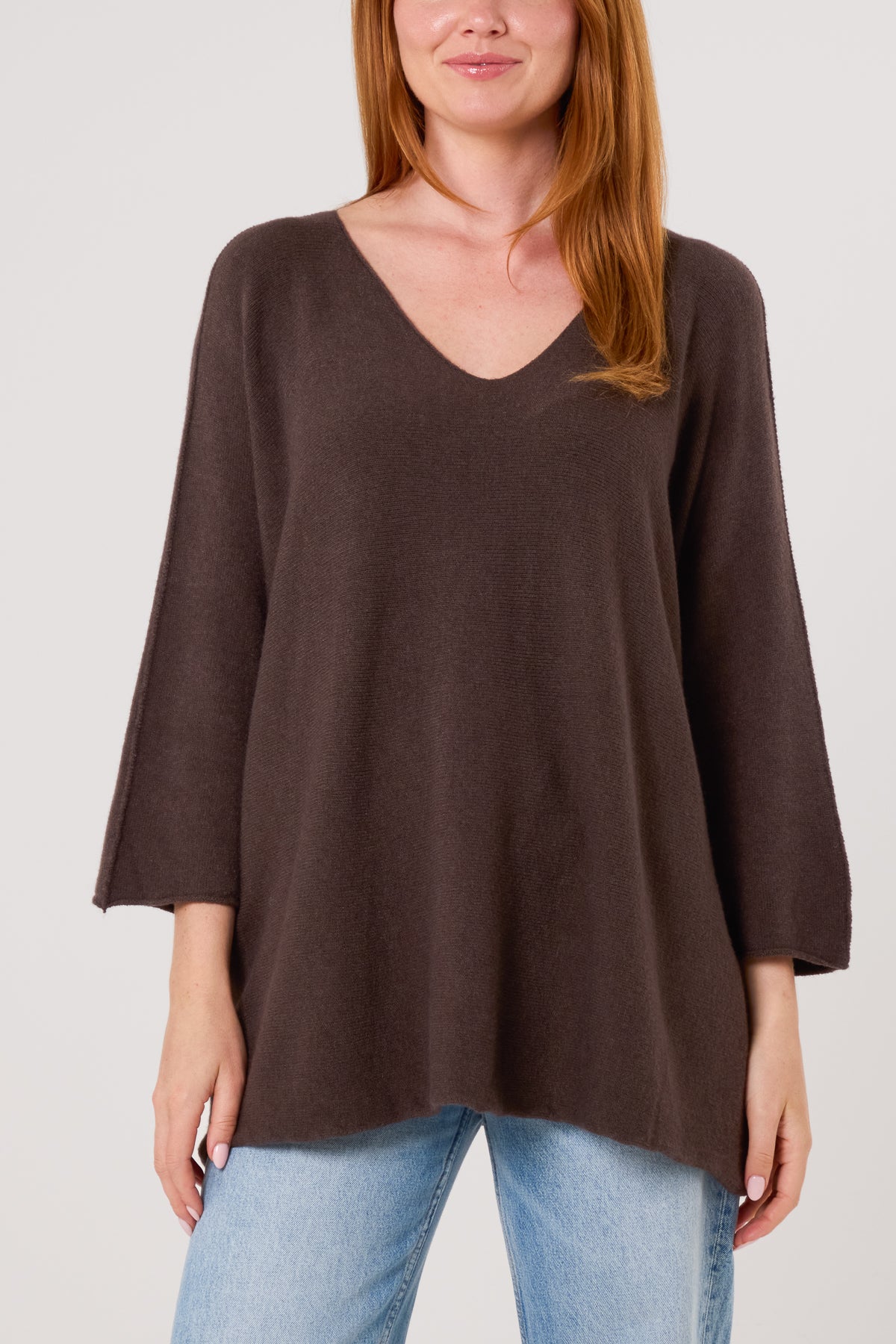 V-Neck Oversized Fine Knit Jumper