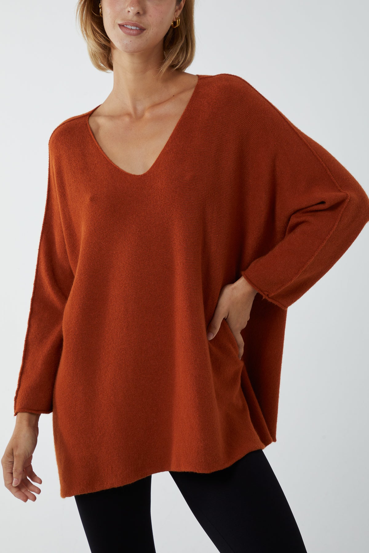 V-Neck Oversized Fine Knit Jumper
