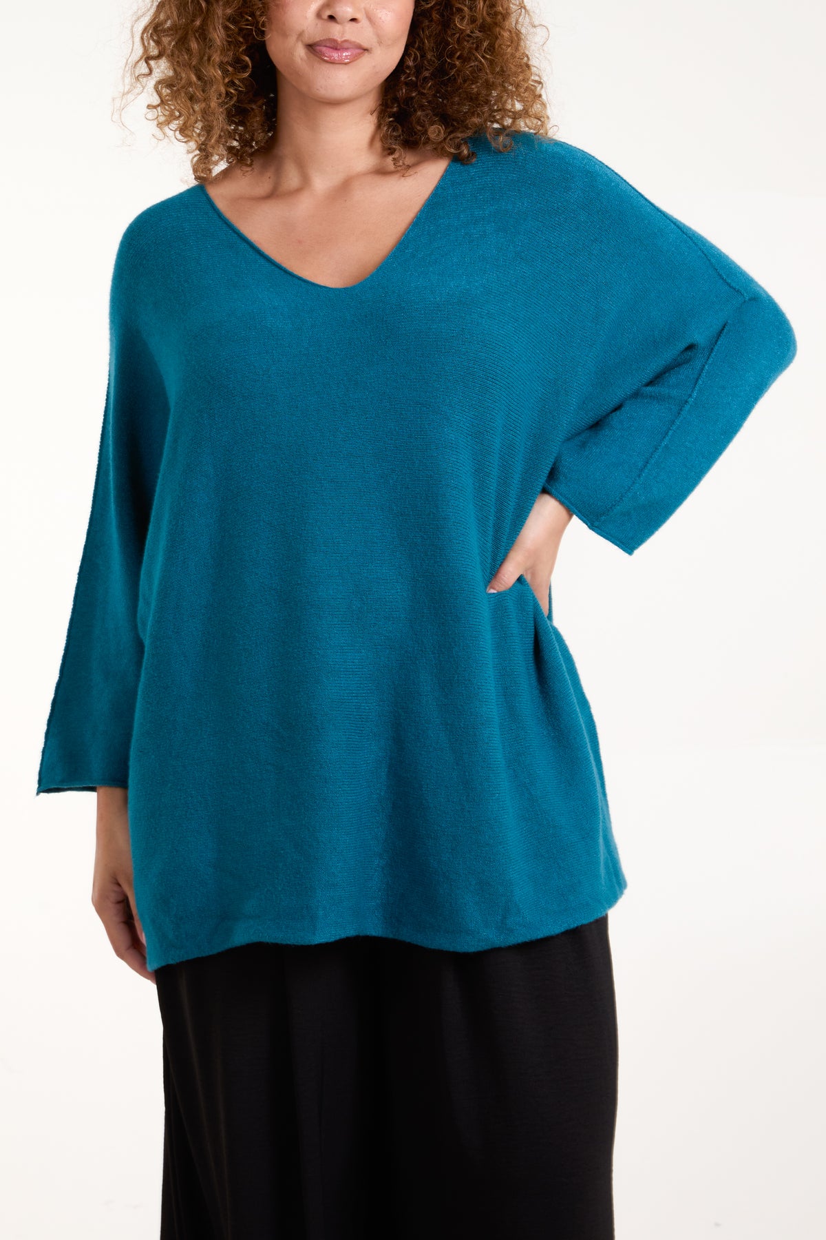 V-Neck Oversized Fine Knit Jumper