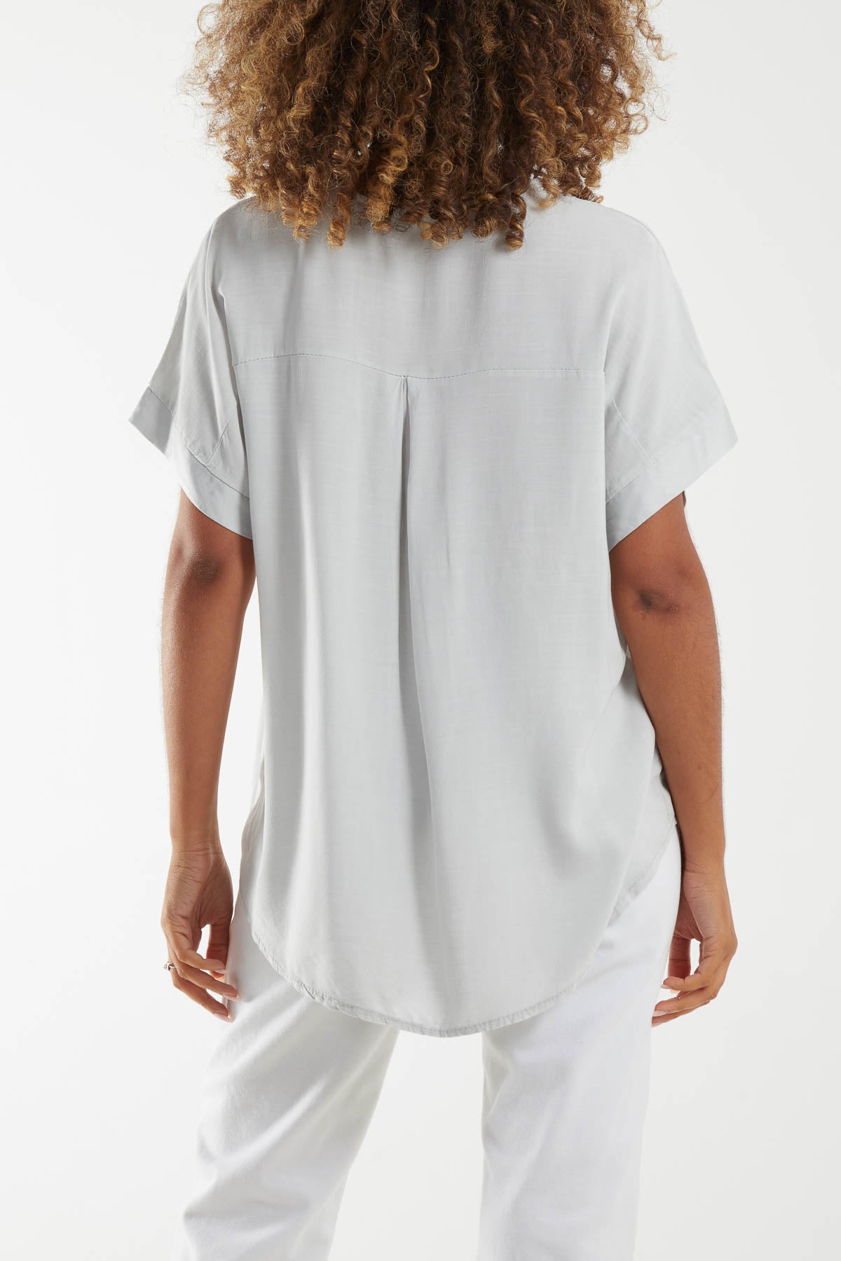 V-Neck Short Sleeve Blouse