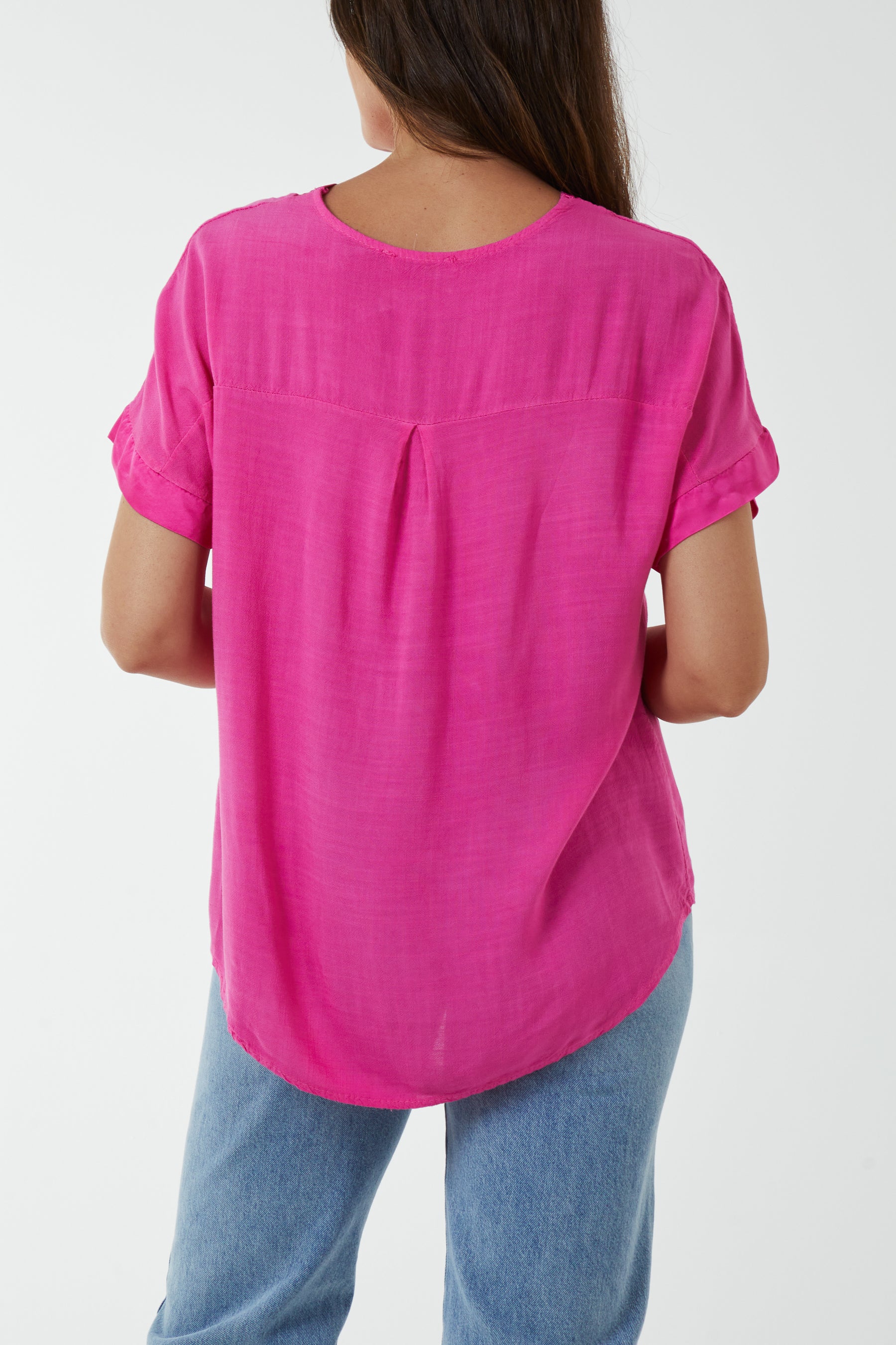 V-Neck Short Sleeve Blouse