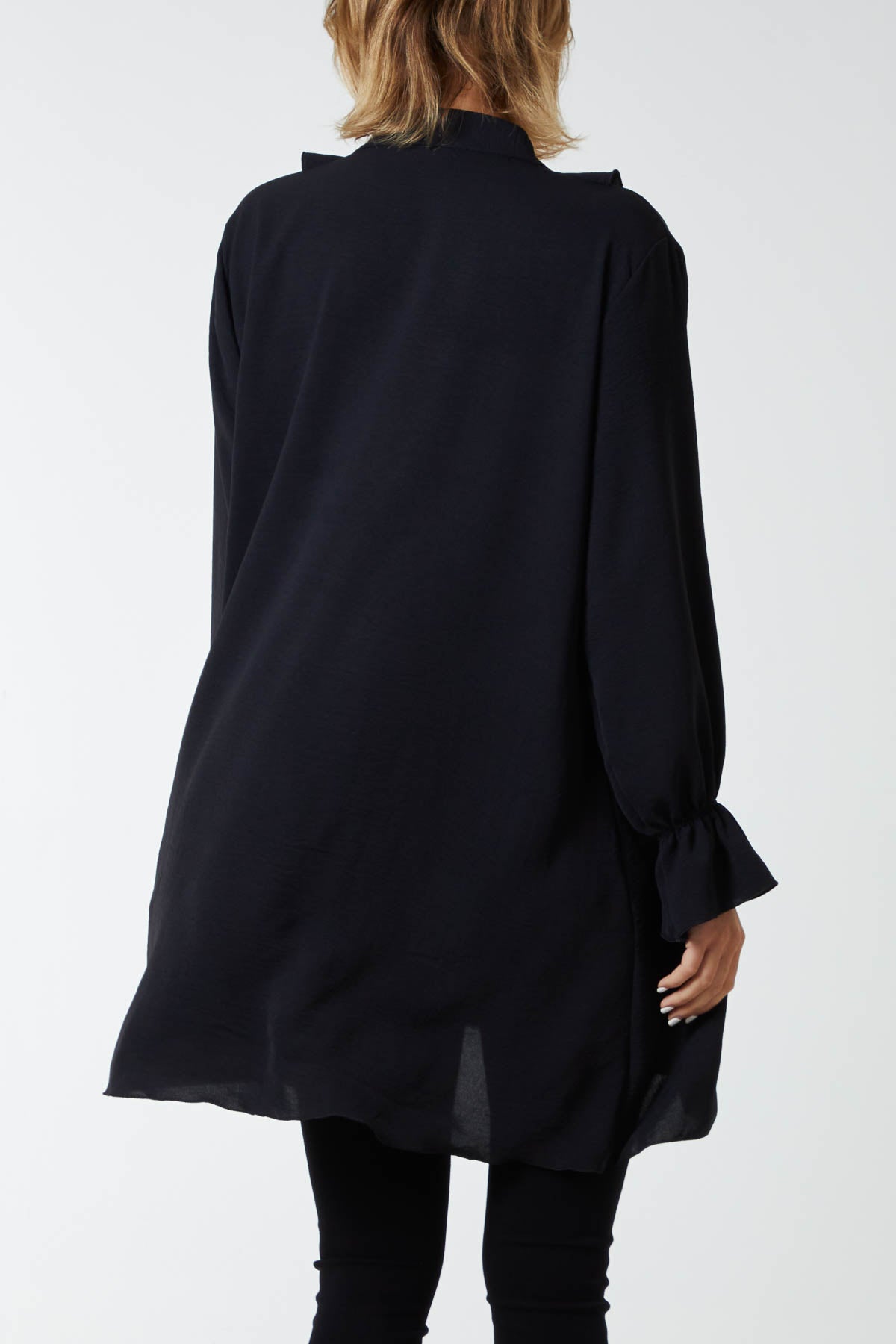 Ruffle Neck Tunic Dress