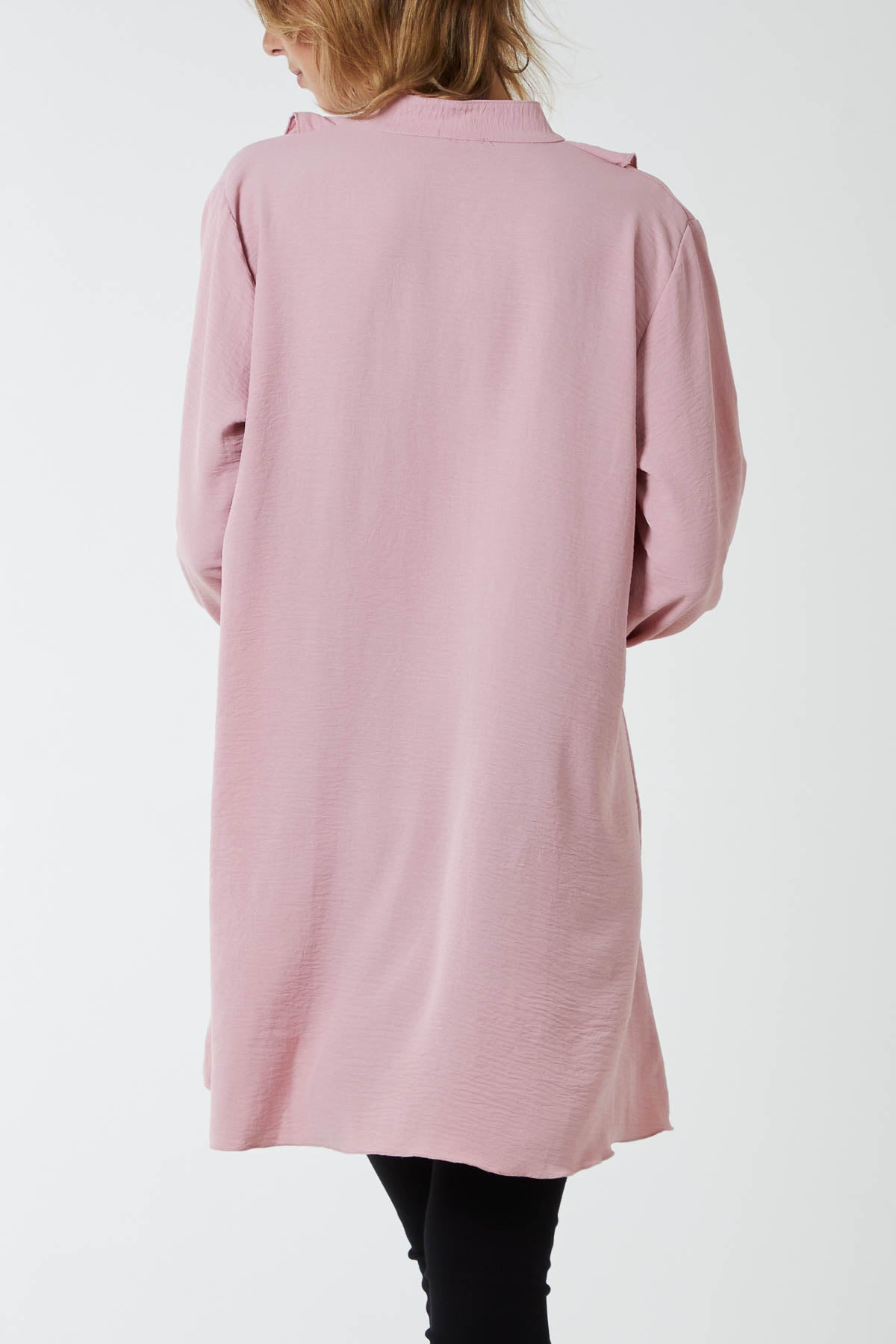 Ruffle Neck Tunic Dress