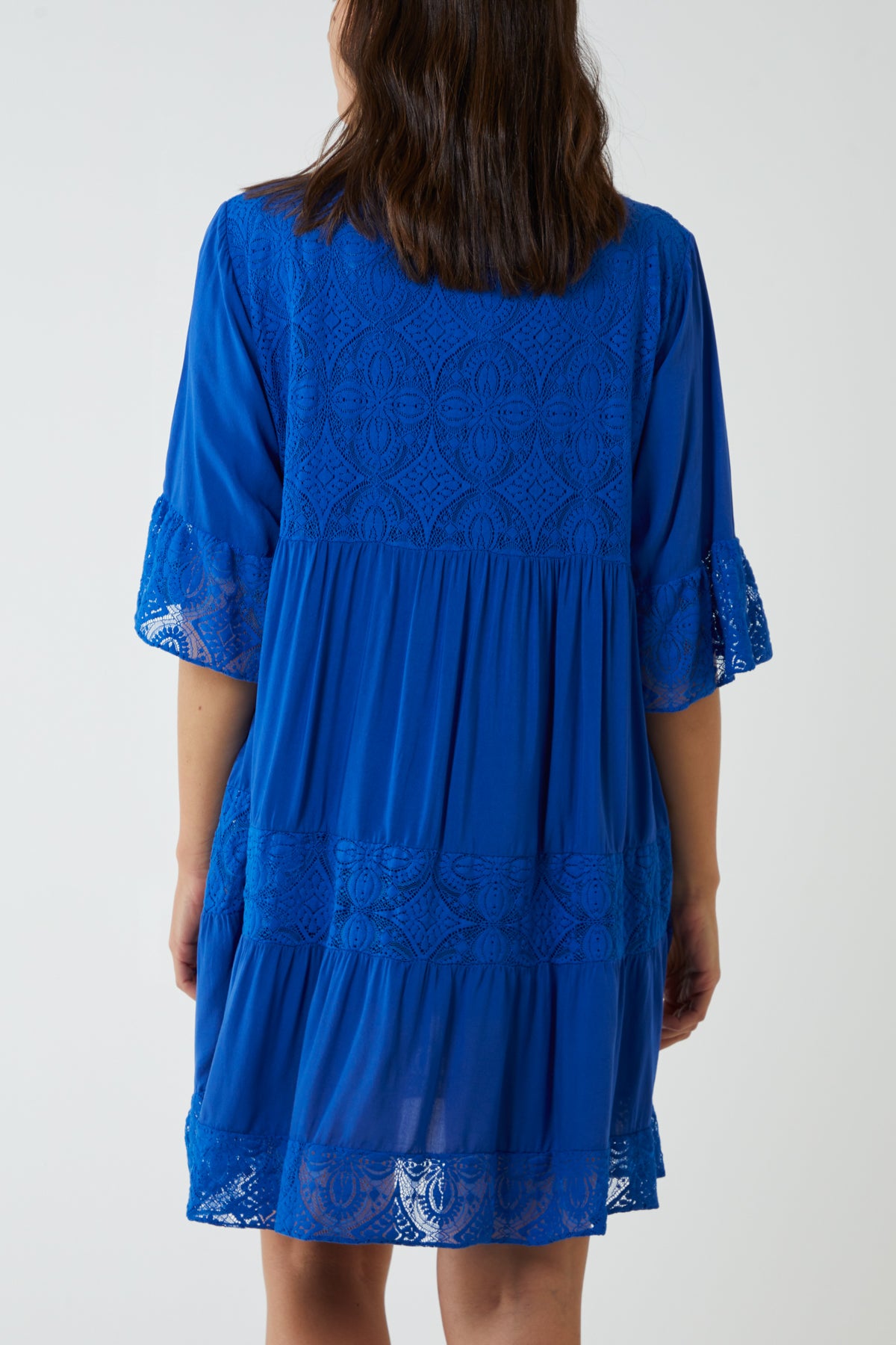 Lace Tiered Smock Dress