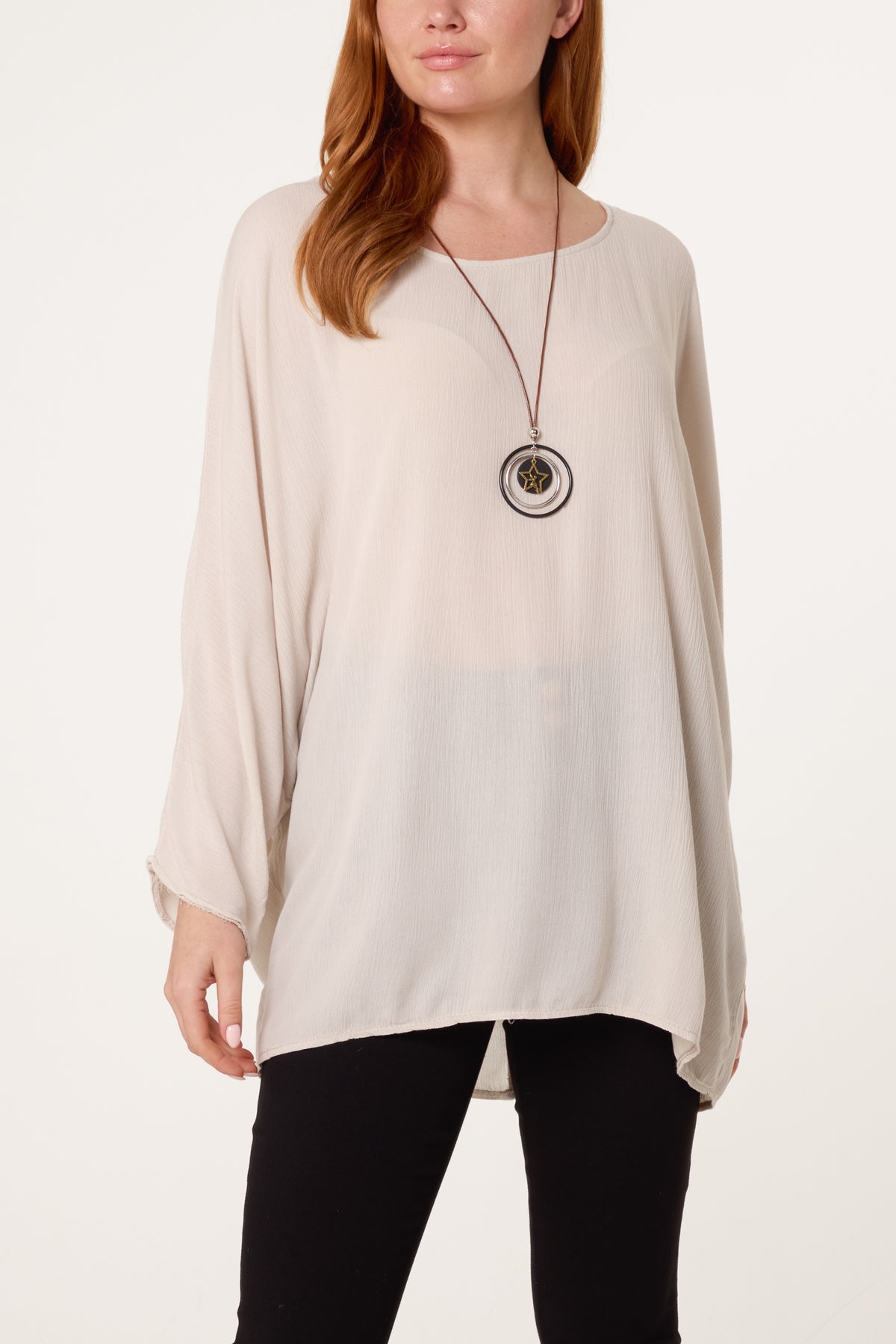 Round Neck Oversized Blouse