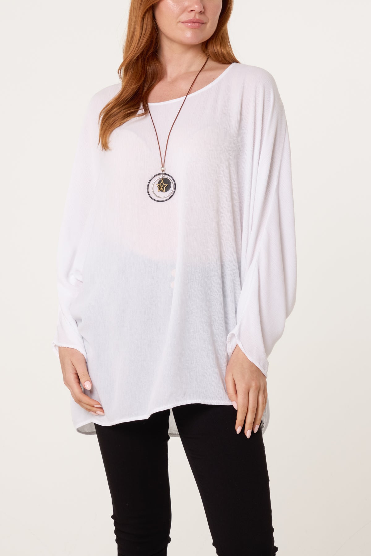 Round Neck Oversized Blouse