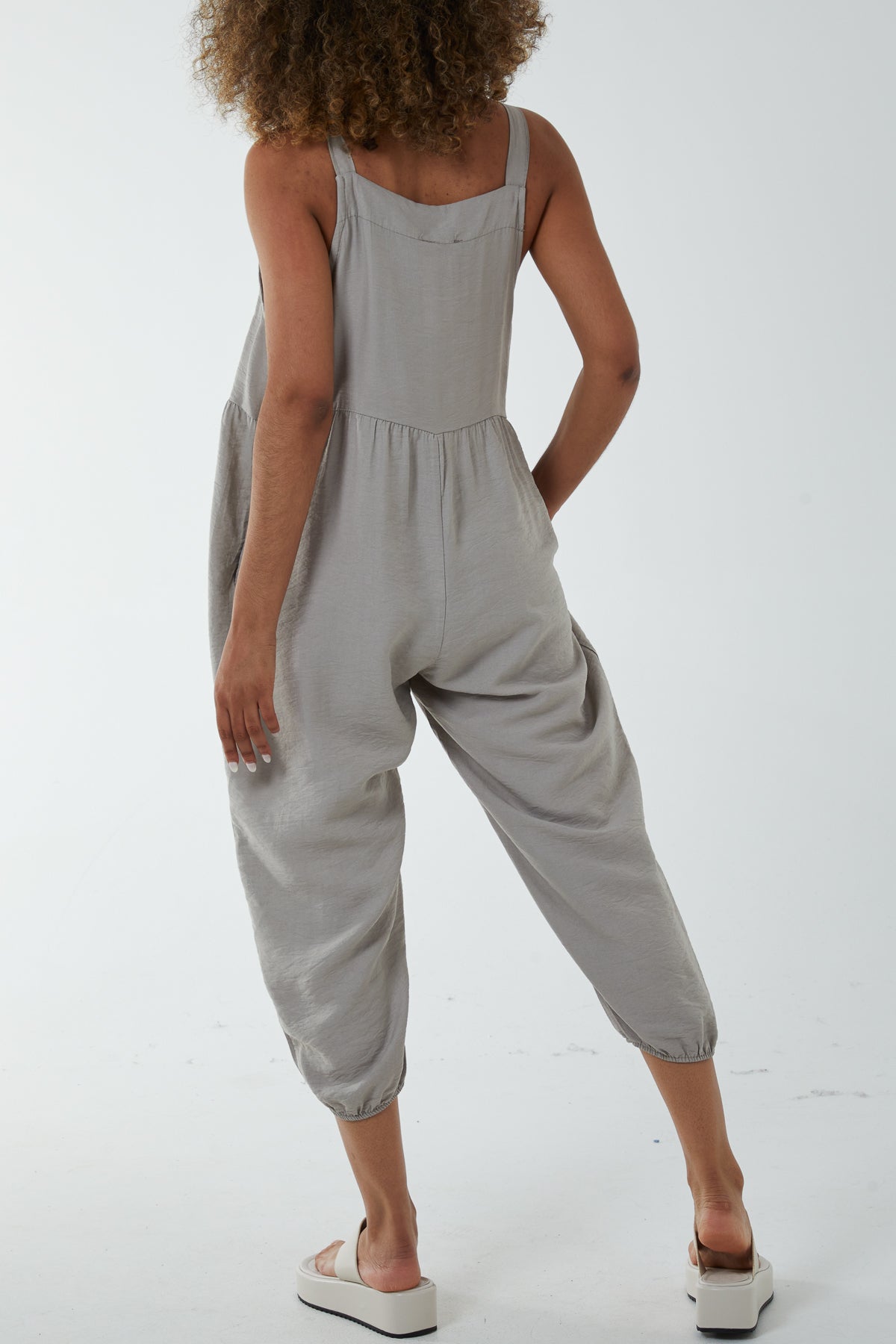 Pocket Crepe Satin Dungarees