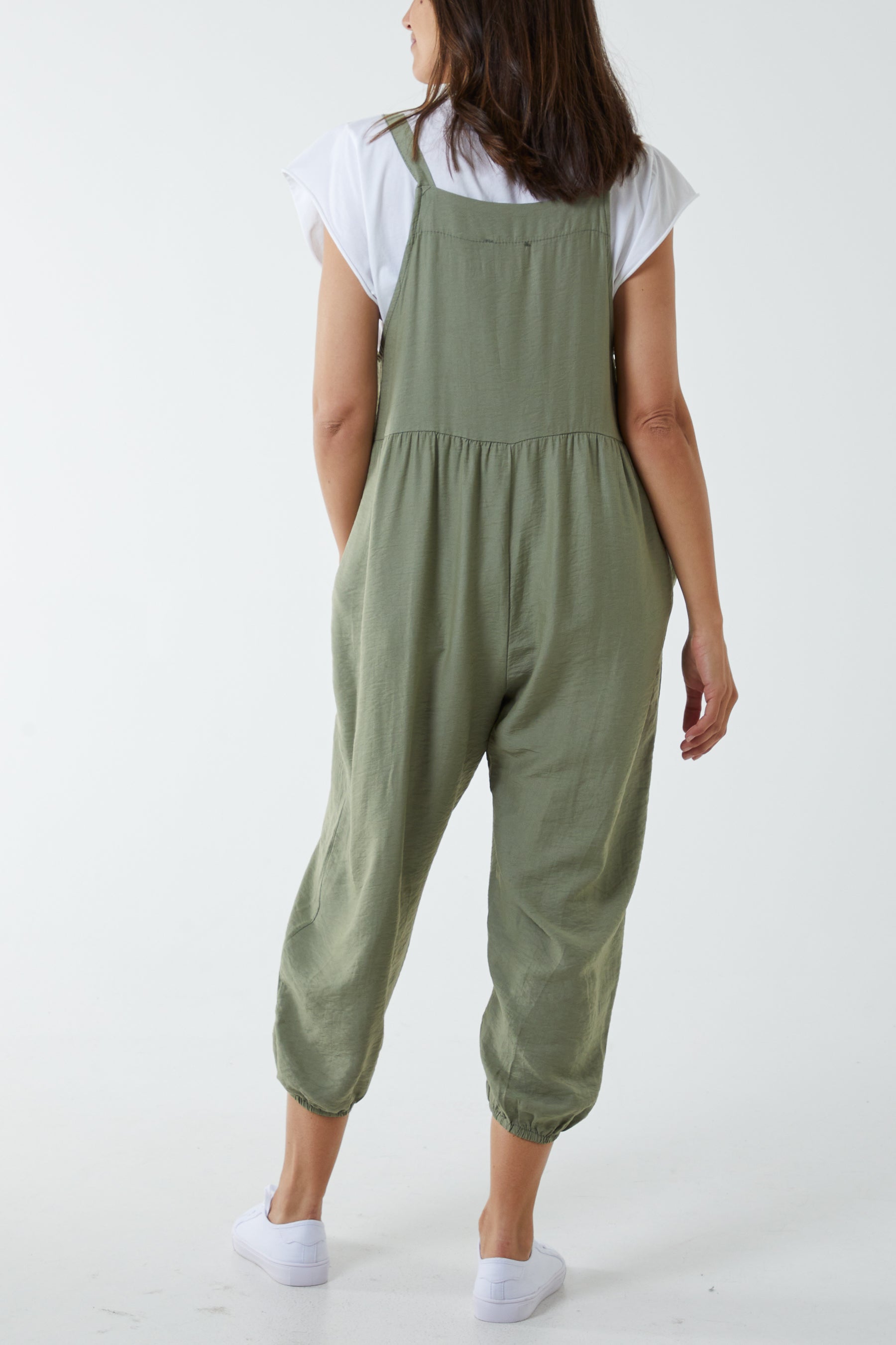Pocket Crepe Satin Dungarees