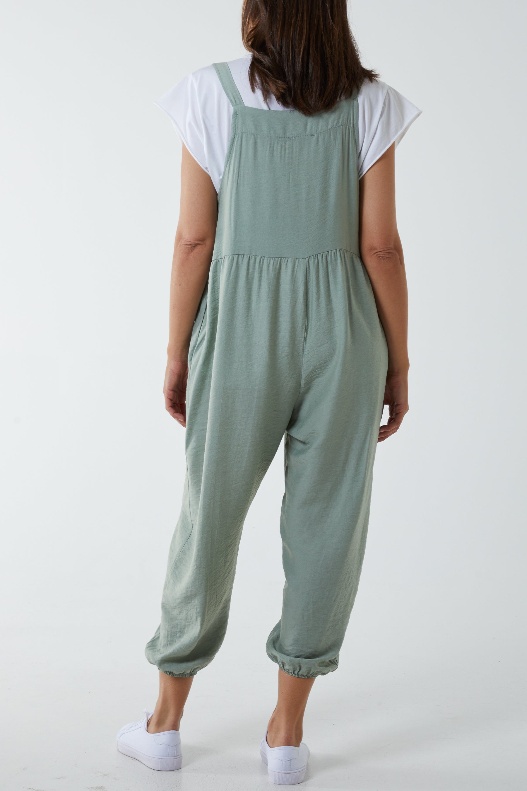 Pocket Crepe Satin Dungarees