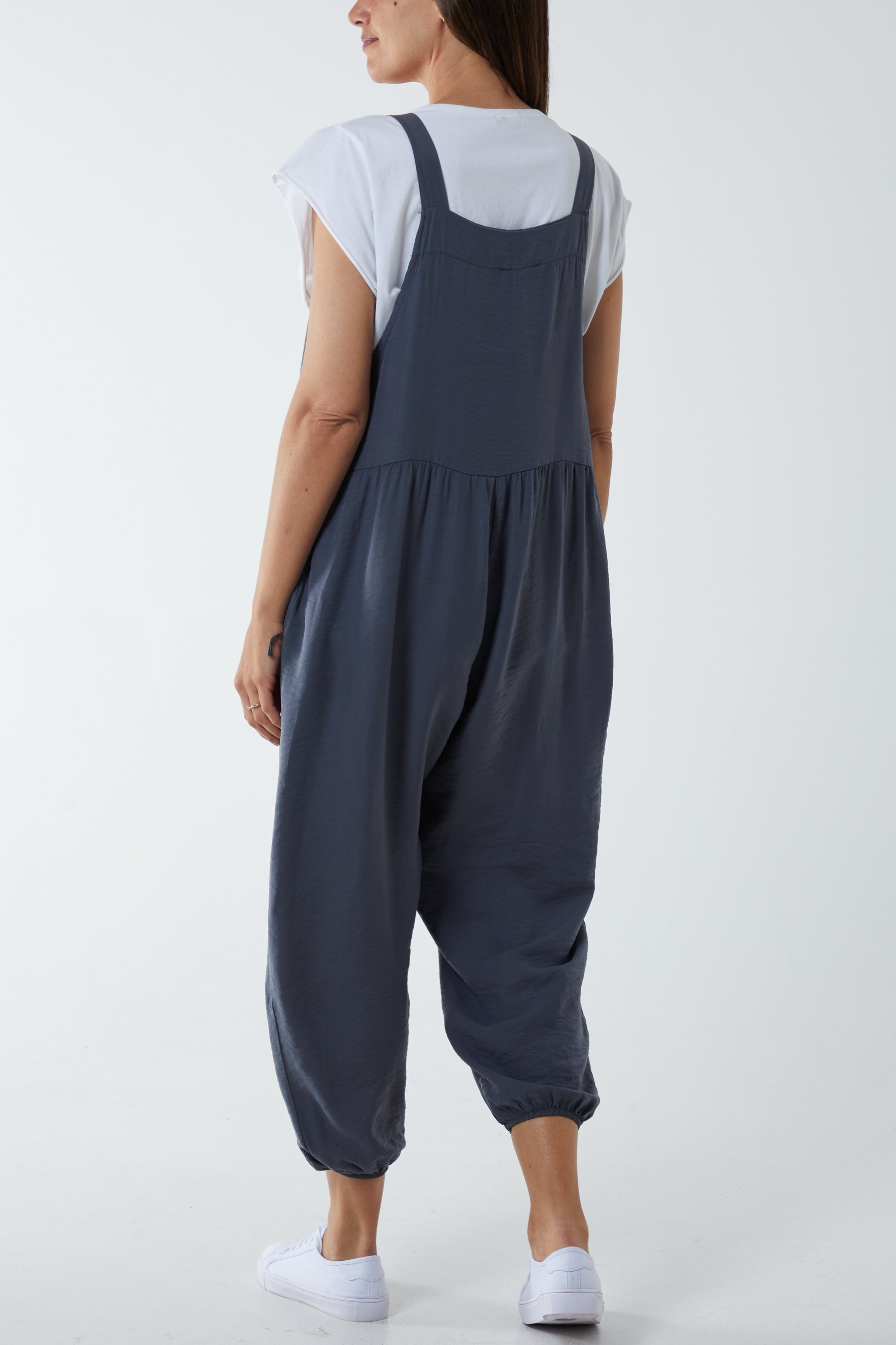 Pocket Crepe Satin Dungarees