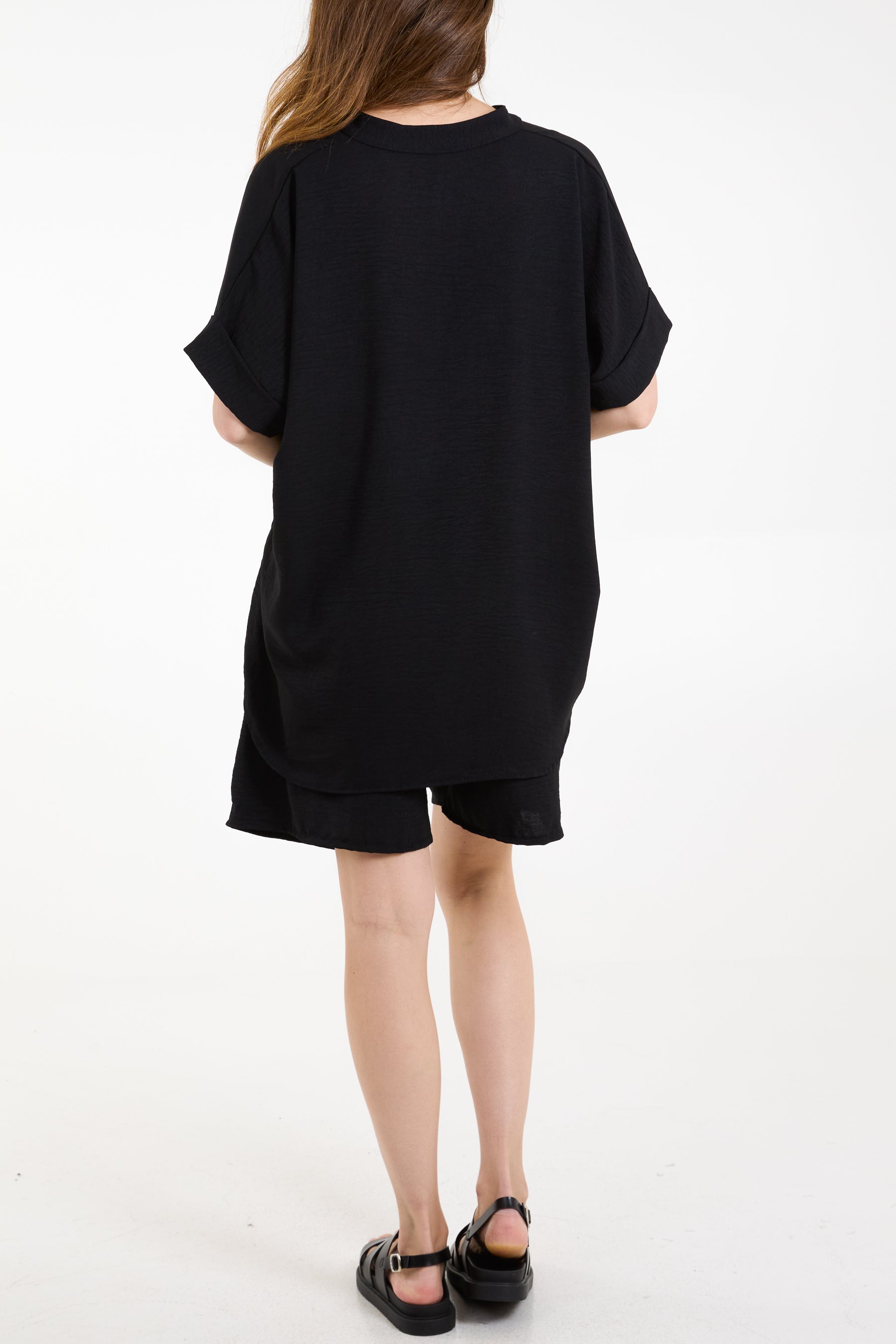 V-Neck Top and Shorts Co-Ord Set