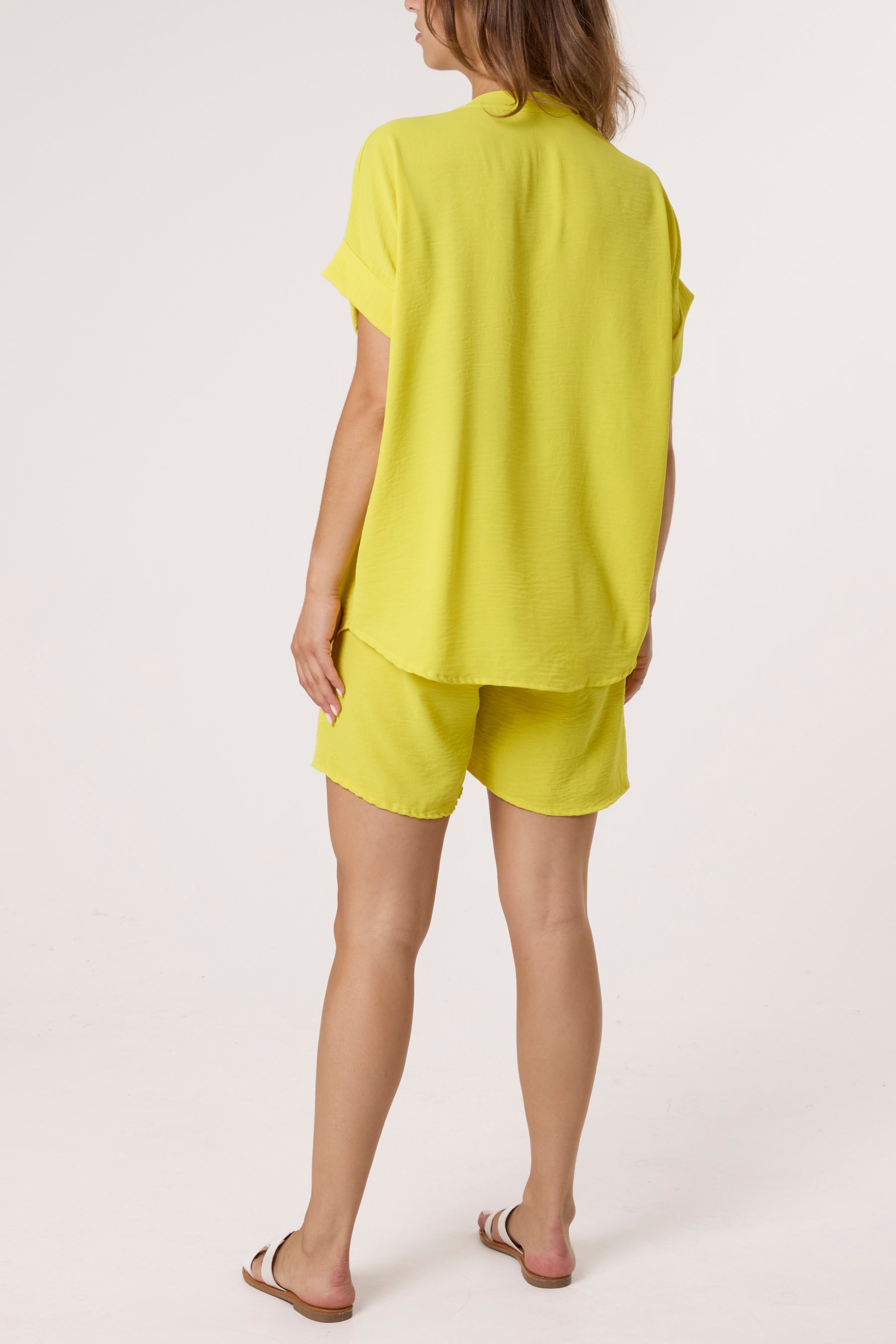 V-Neck Top and Shorts Co-Ord Set