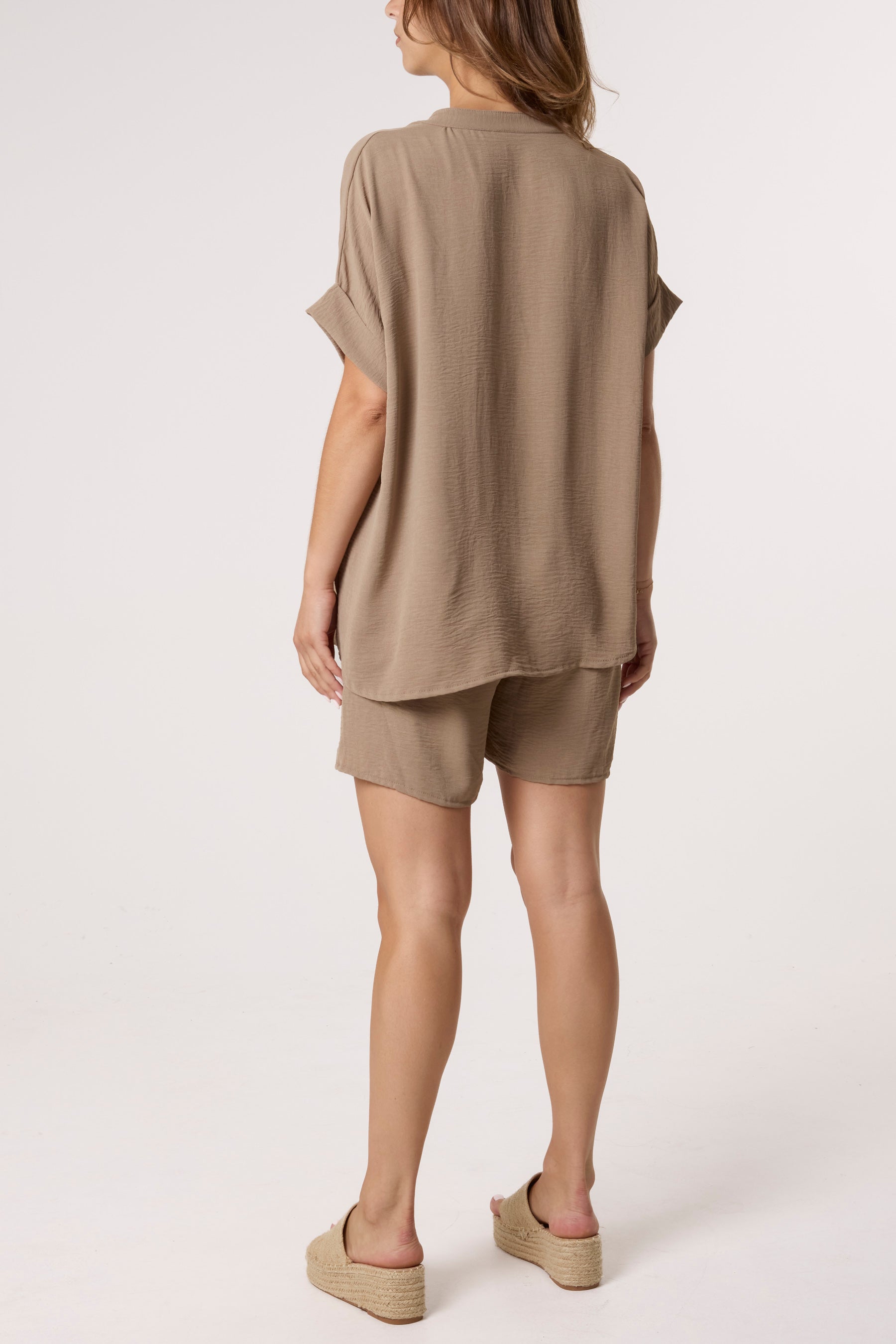 V-Neck Top and Shorts Co-Ord Set
