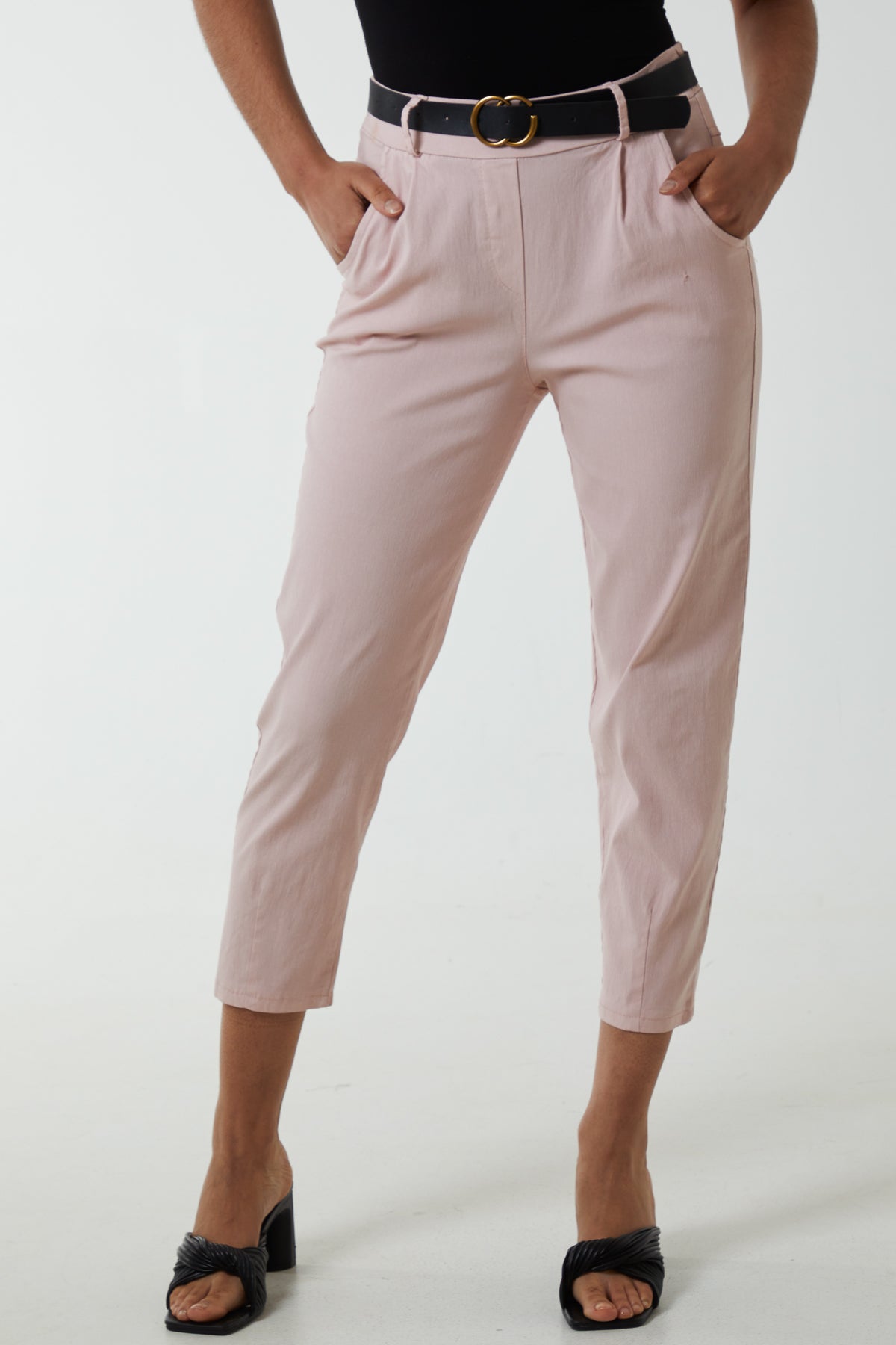 High Waisted Trousers with Belt