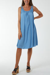 Mini Dress with Crochet Strap Detail