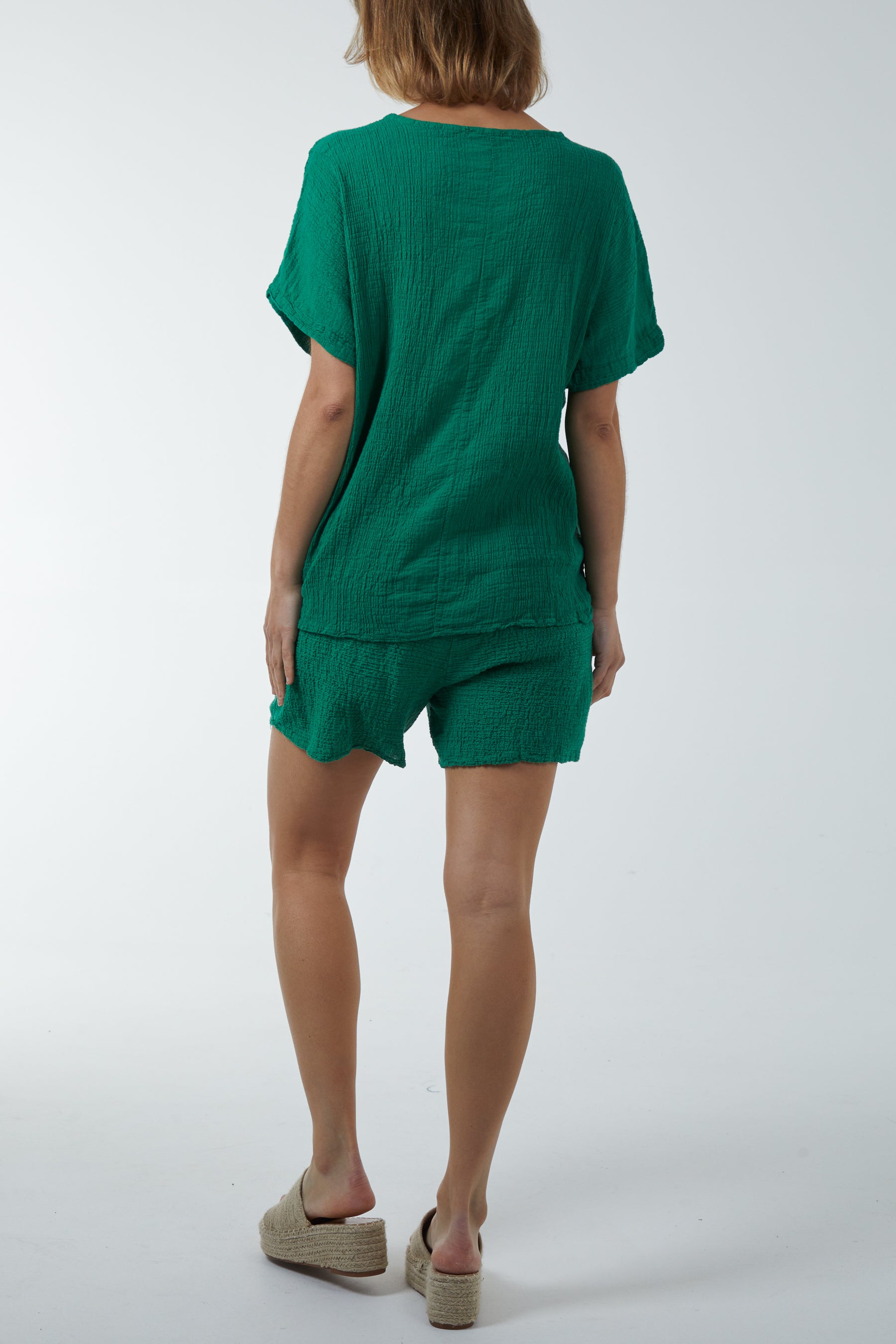 Linen Short Sleeve Top & Shorts Co-Ord