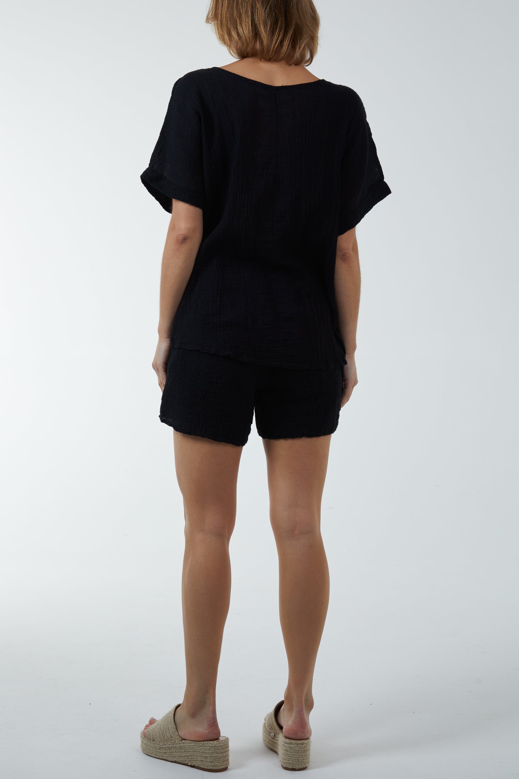 Linen Short Sleeve Top & Shorts Co-Ord