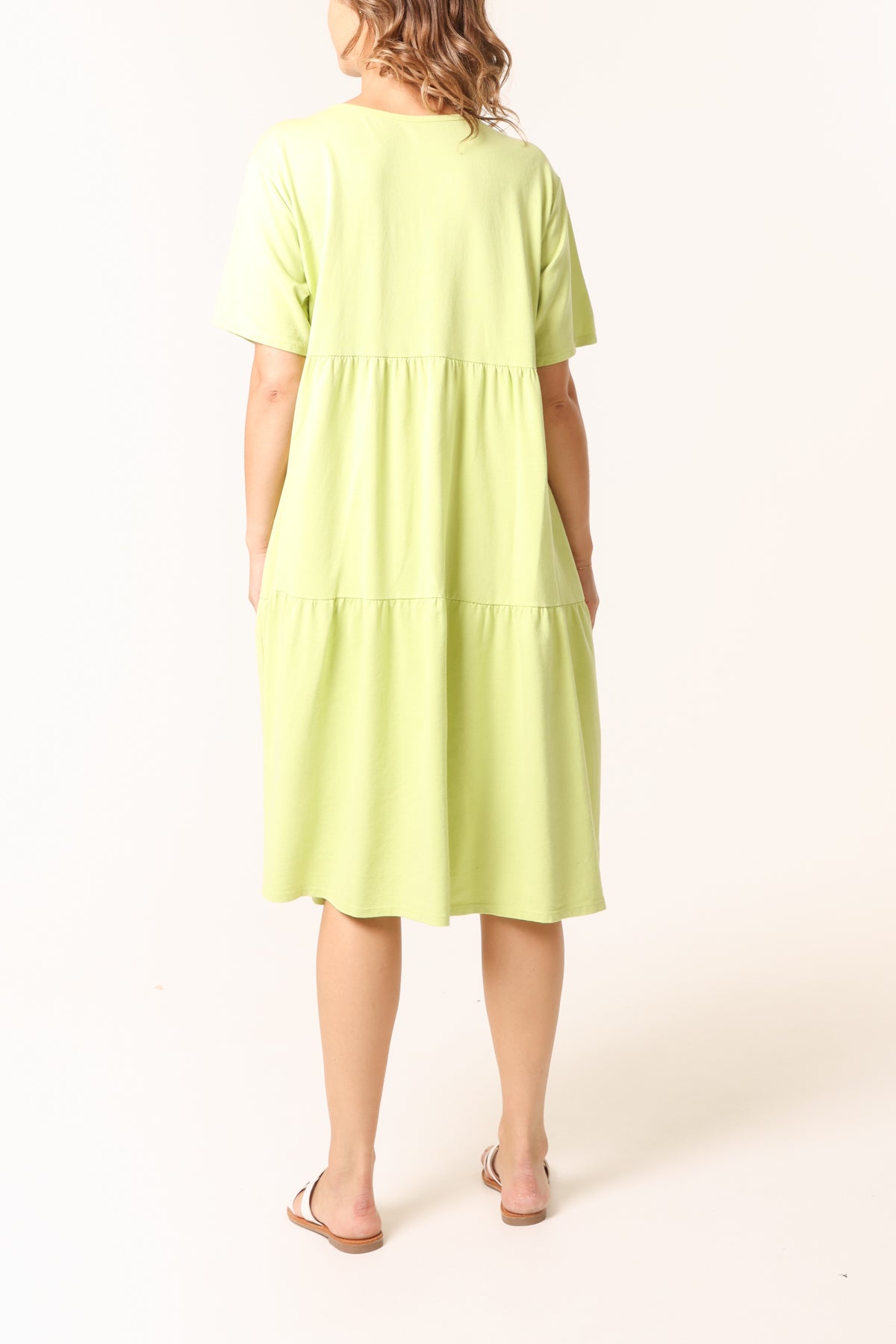Tiered Midi Smock Dress