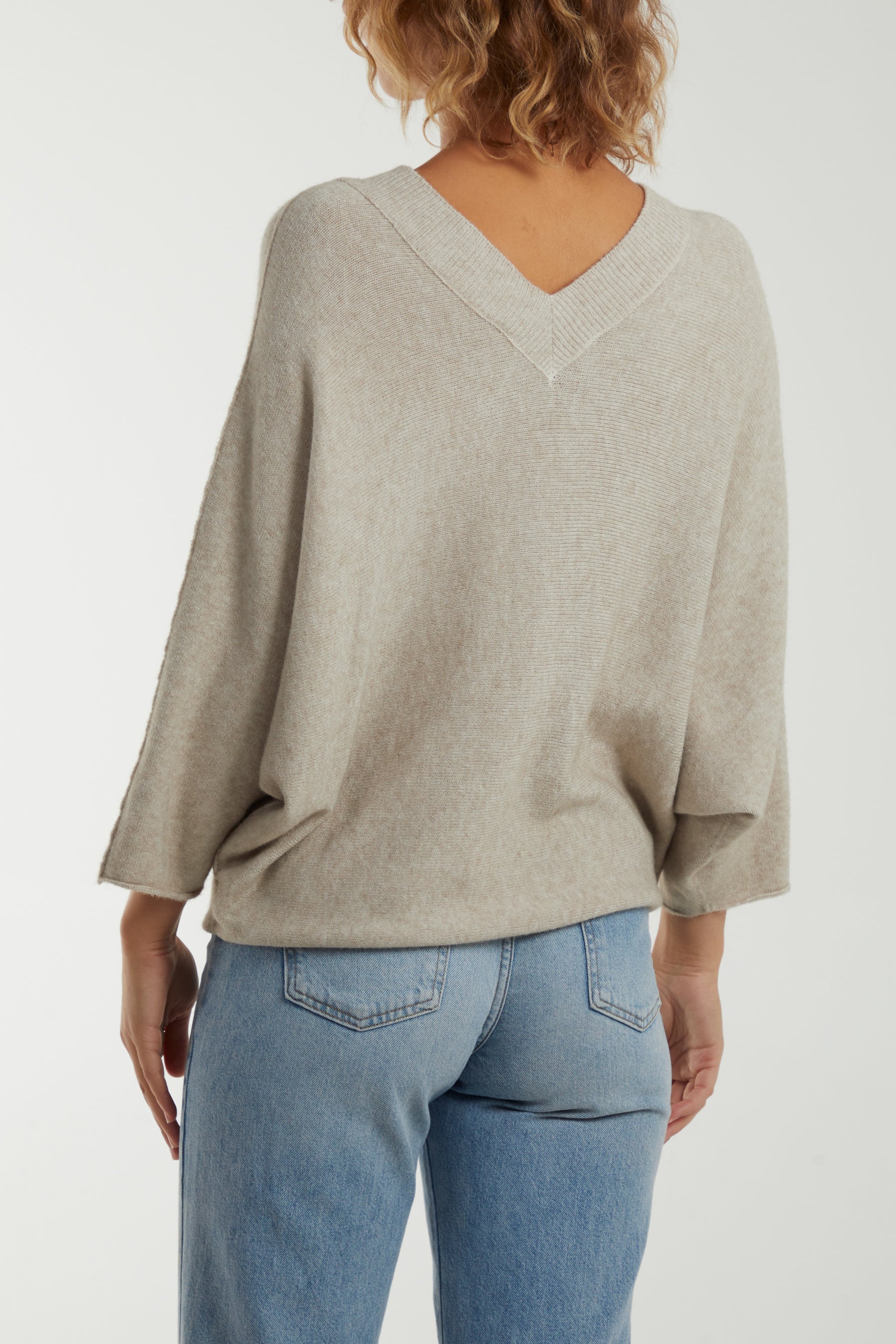Cropped Soft Touch 3/4 Sleeve Jumper
