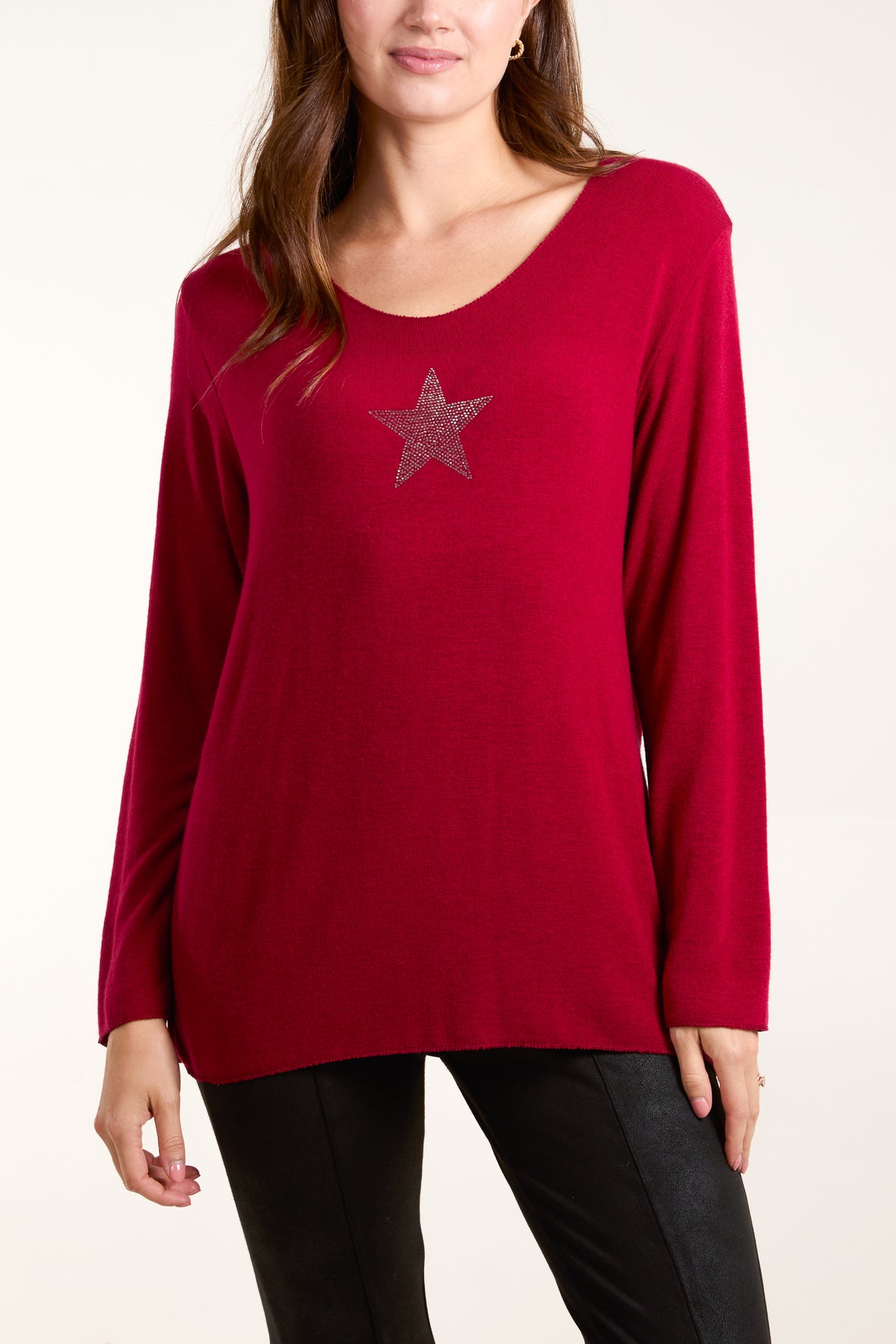 Diamante Star Long Sleeve Jumper