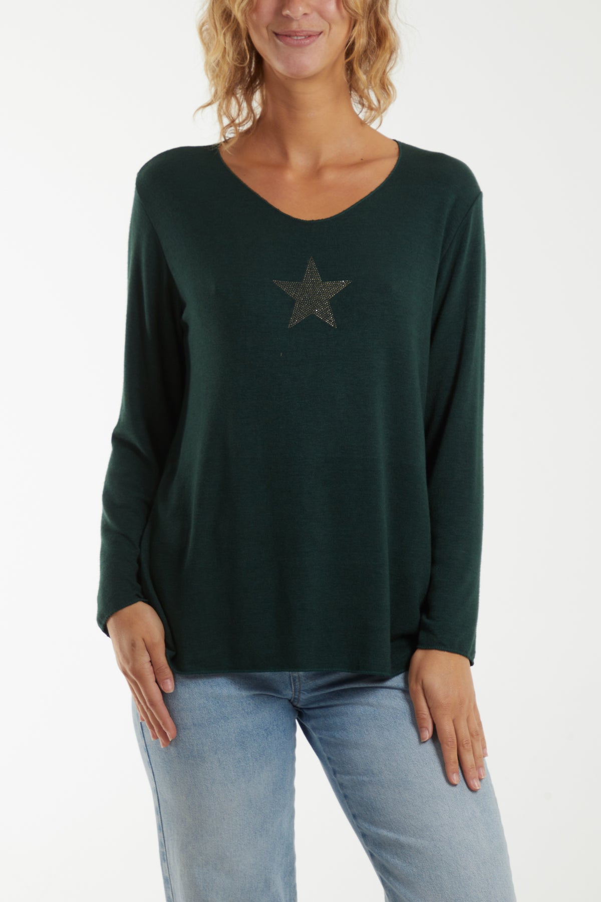 Diamante Star Long Sleeve Jumper
