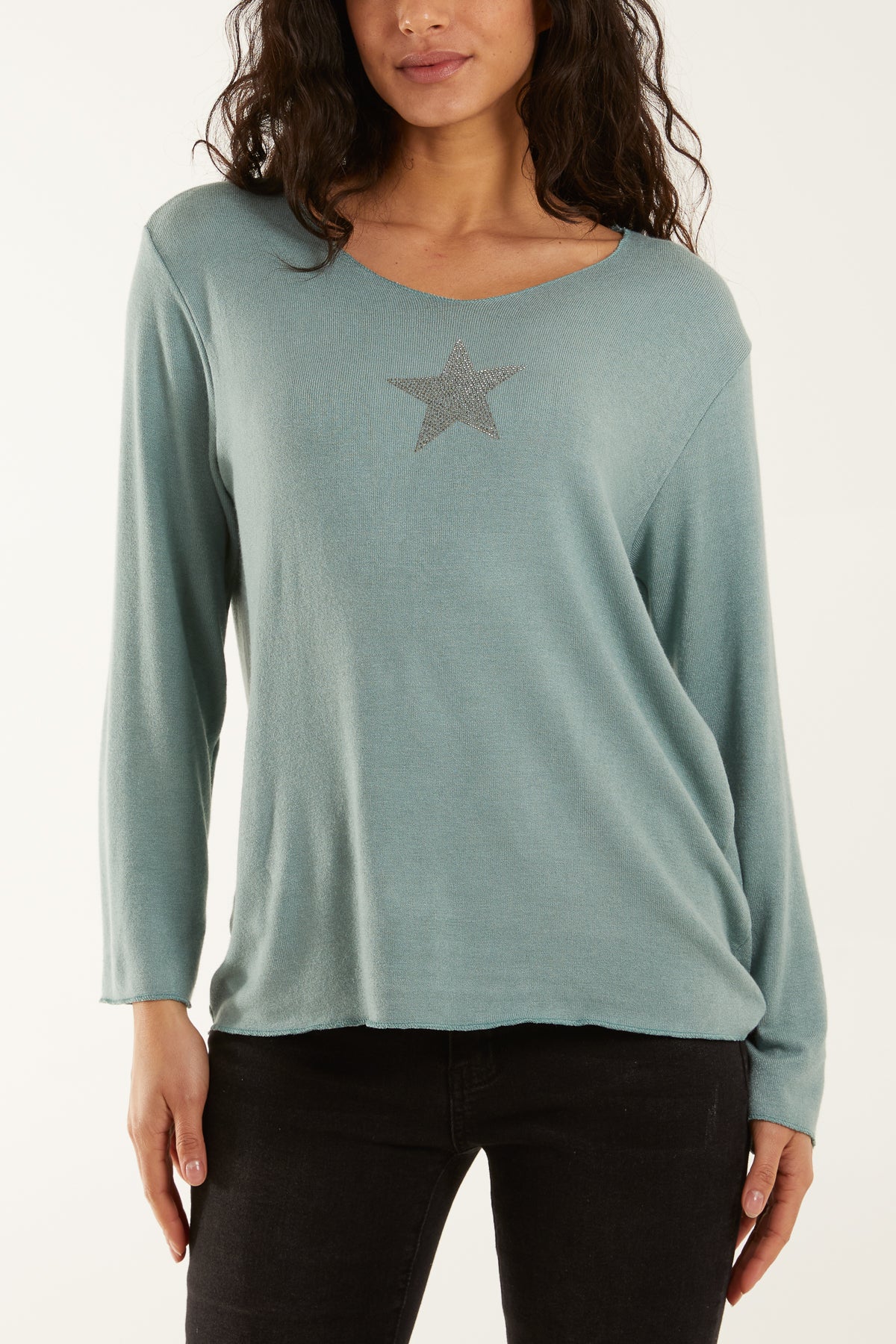 Diamante Star Long Sleeve Jumper