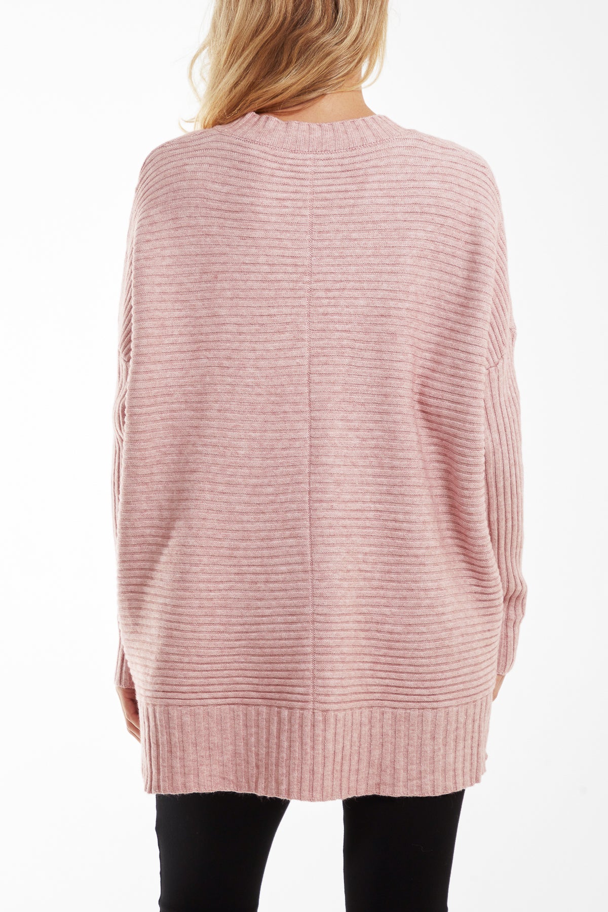 Ribbed Relax Fit V-Neck Jumper